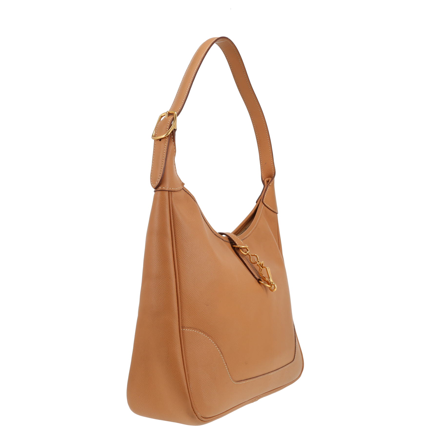 Hermès handbag Courchevel gold leather trim
