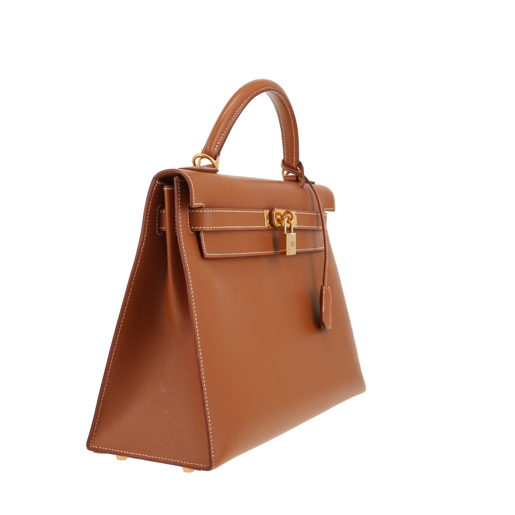 Sac à main Hermès  Kelly 32 cm en cuir Courchevel gold