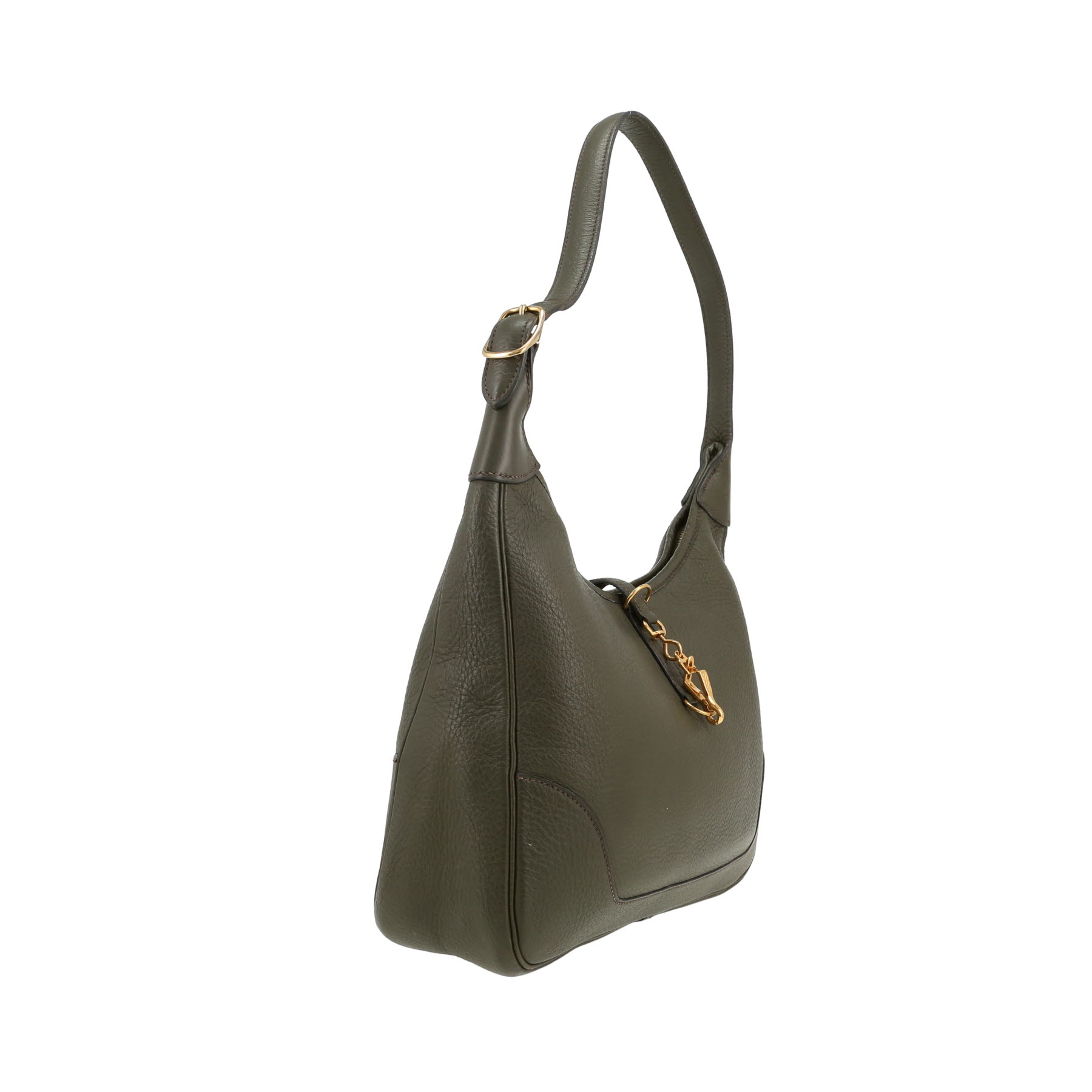 Sac porté épaule ou main Hermès  Trim en cuir de buffle vert