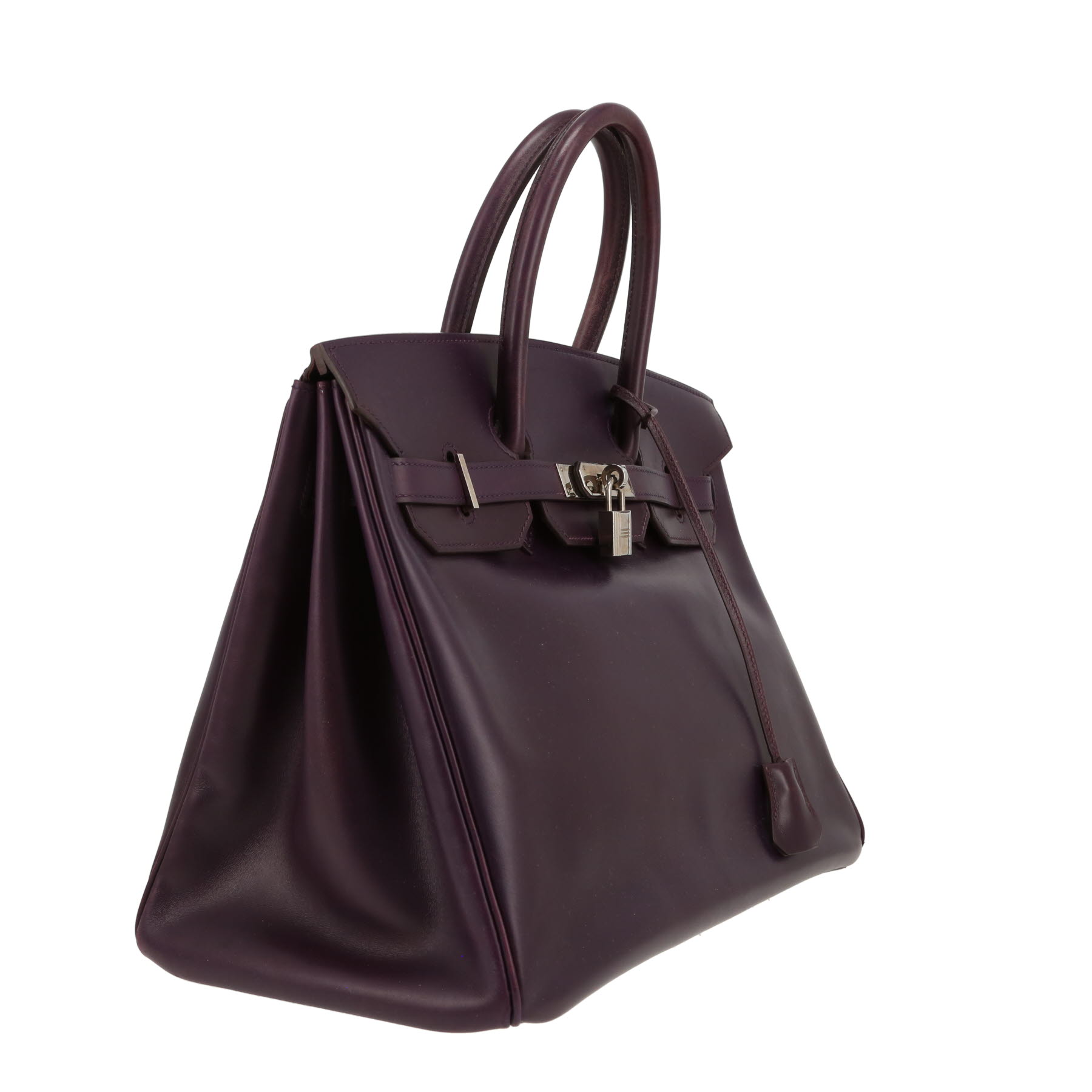 Hermès  Birkin 35 cm handbag  in purple Raisin box leather