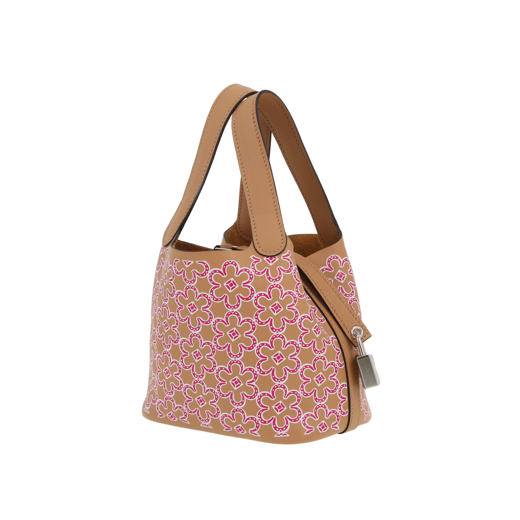 Sac à main Hermès  Picotin Lock Micro Lucky Daisy en cuir Swift Chai