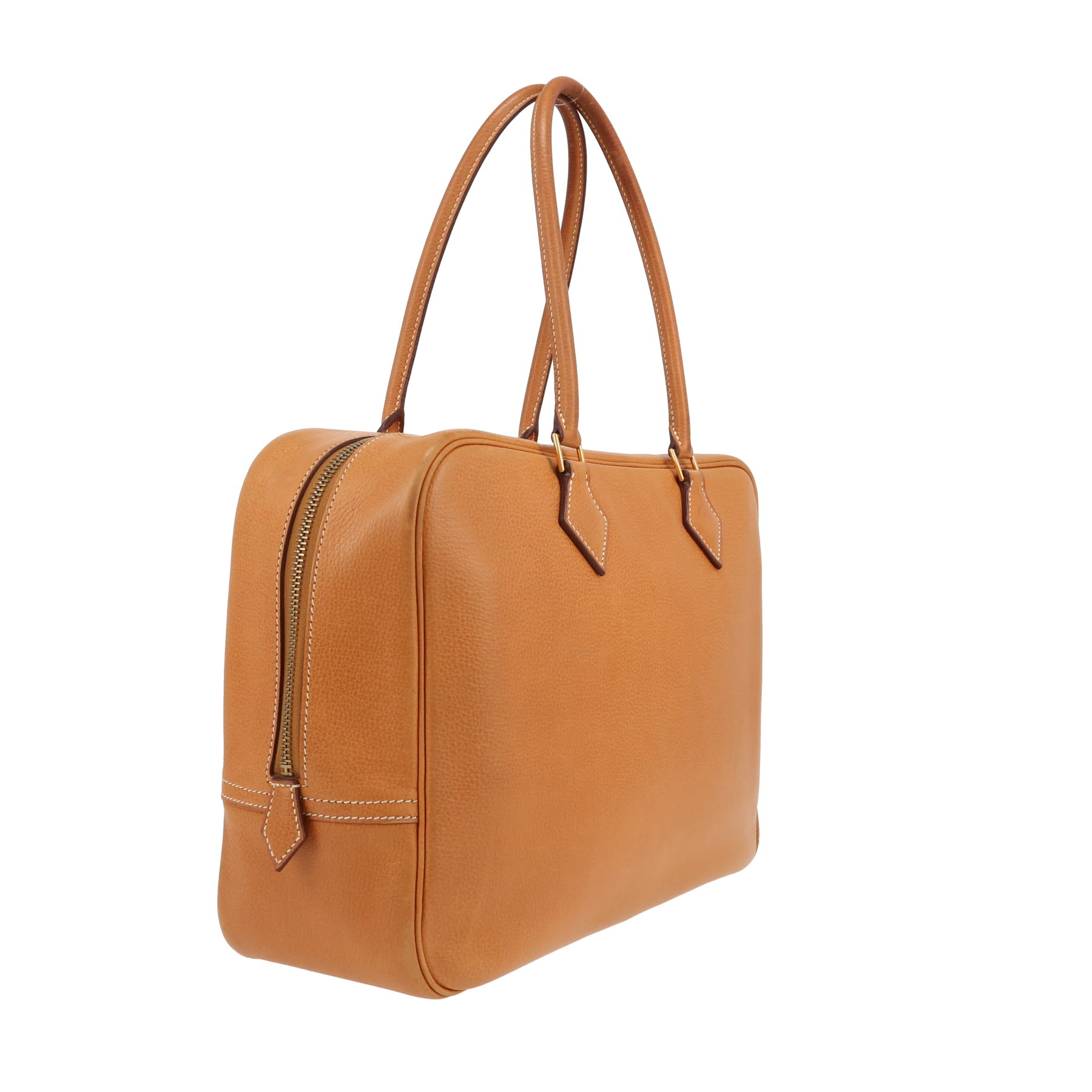 Bolso de mano Hermès  Plume en vaca bermeja marrón