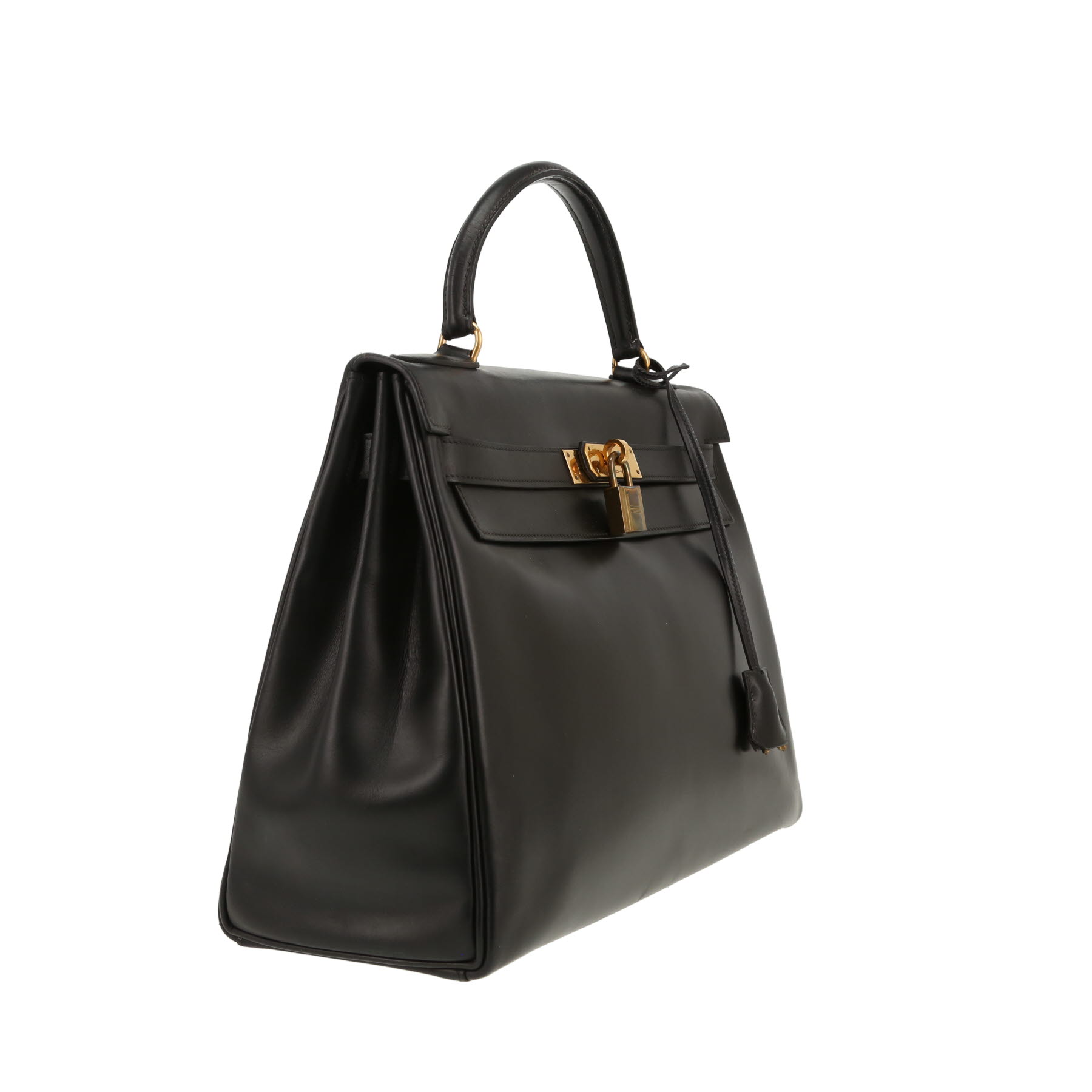 Hermès  Kelly 32 cm handbag  in black box leather