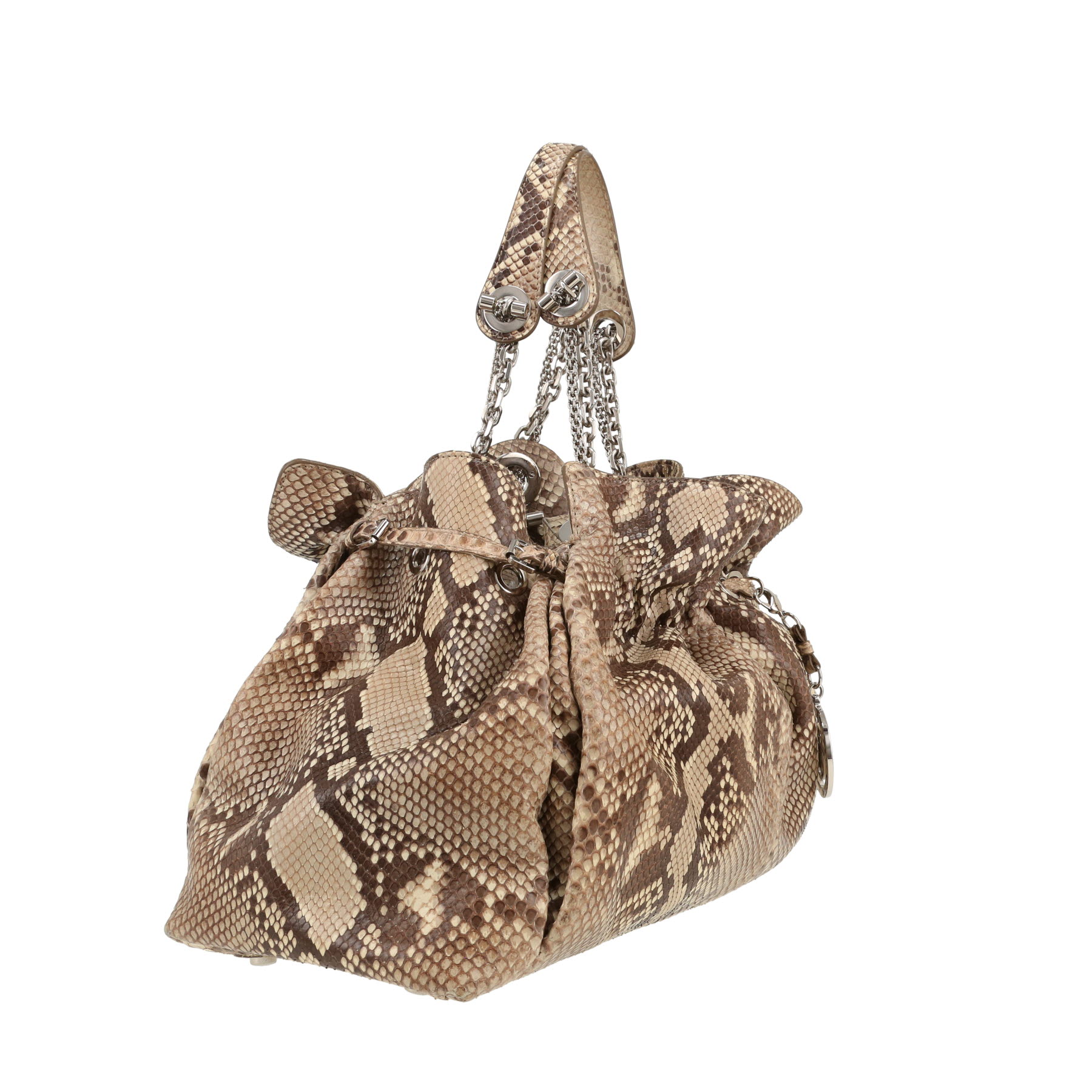Bolso de mano Dior  Trente en piel de pitón degradado marrón y beige