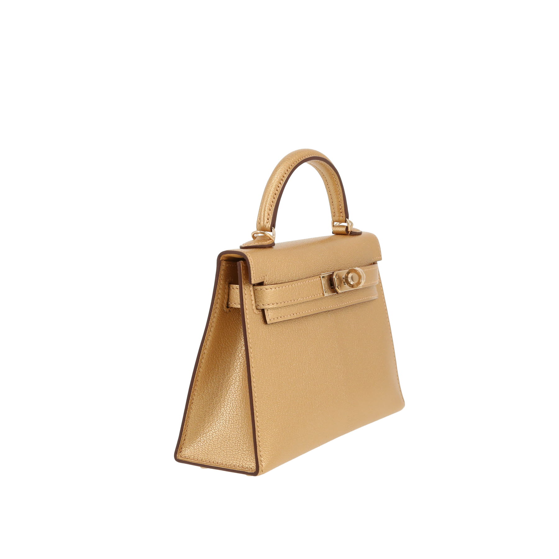 Sac à main Hermès  Kelly 20 cm en chèvre chamkilight dorée