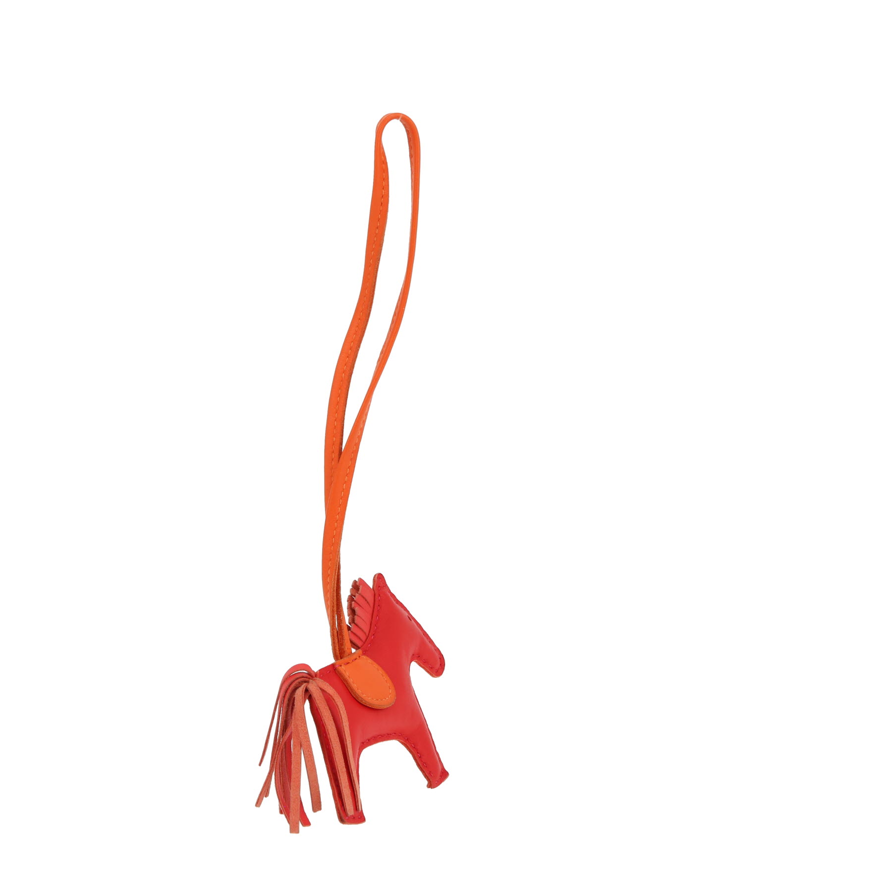 Hermès  Rodeo bag accessory  in red and orange Swift leather
