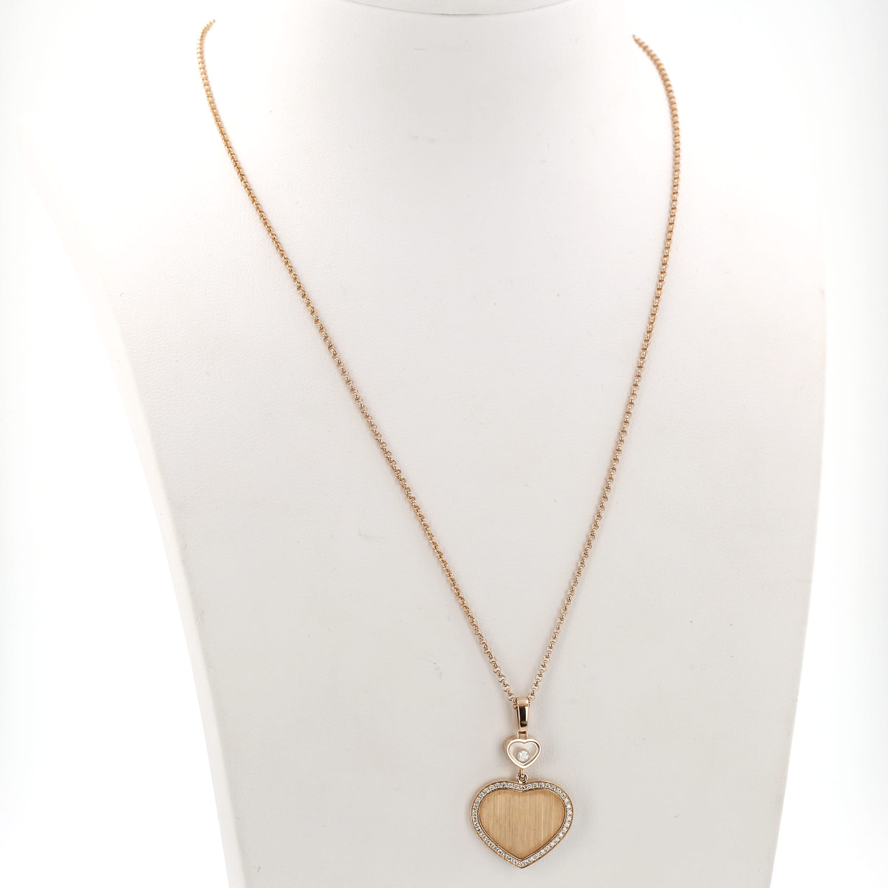 Collier Chopard Happy Hearts en or rose et diamants