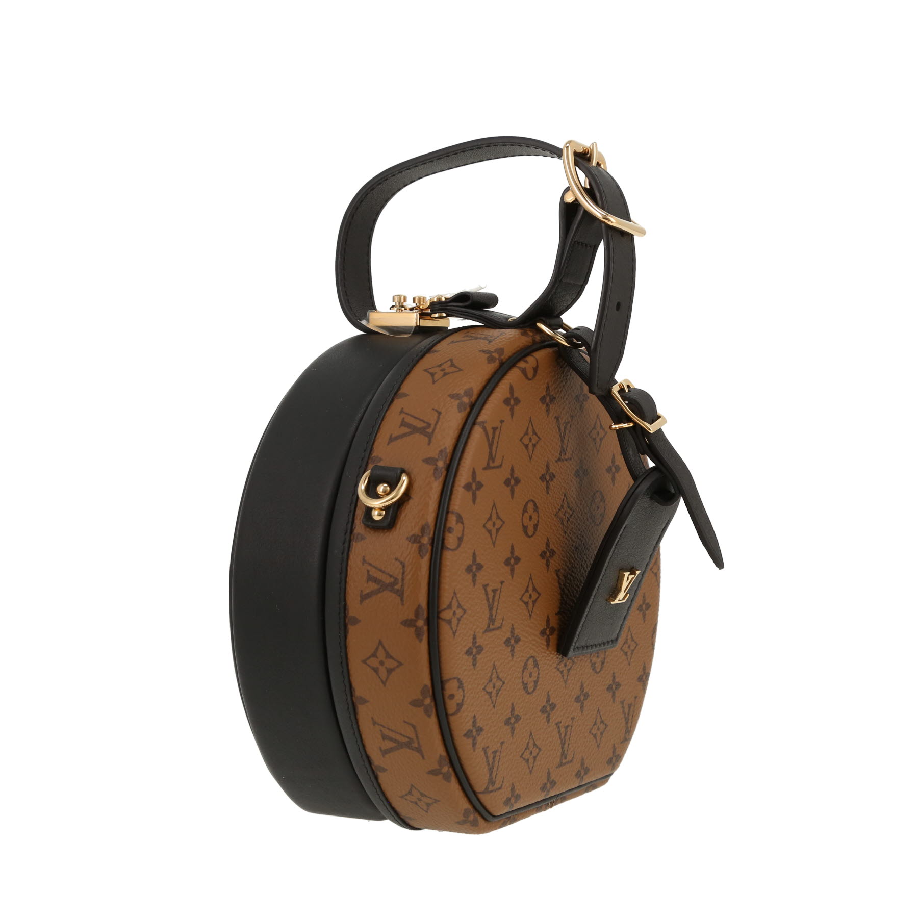 Louis Vuitton  Boîte chapeau shoulder bag  in brown monogram canvas  and black leather