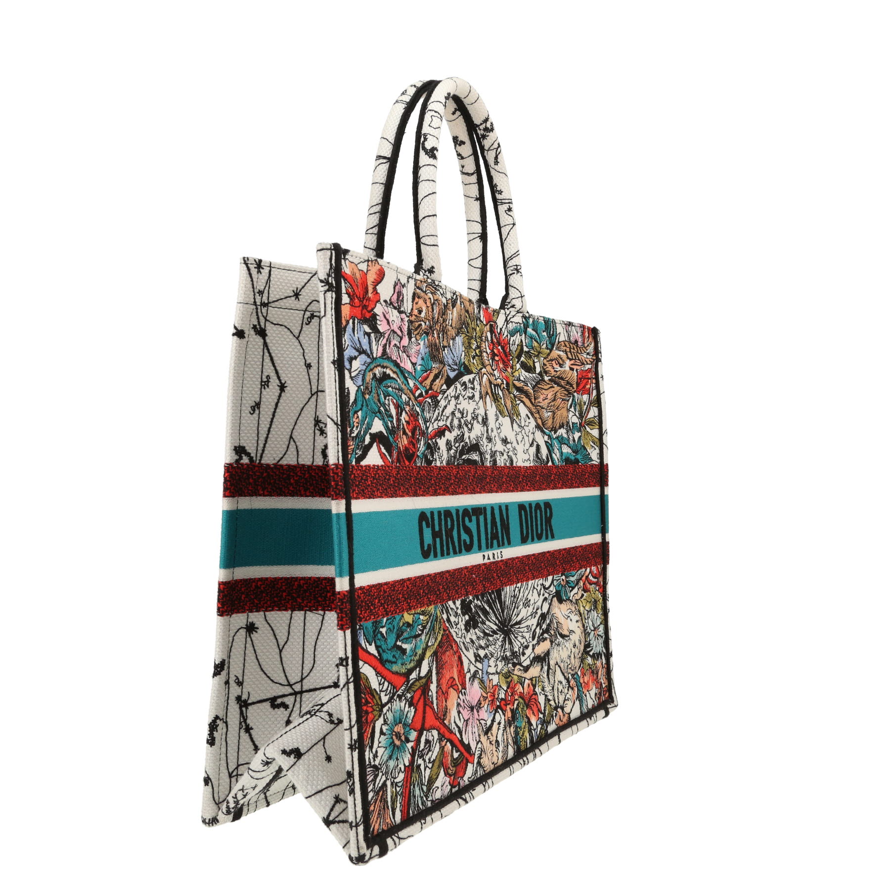 Dior  Book Tote shopping bag  in white and blue canvas