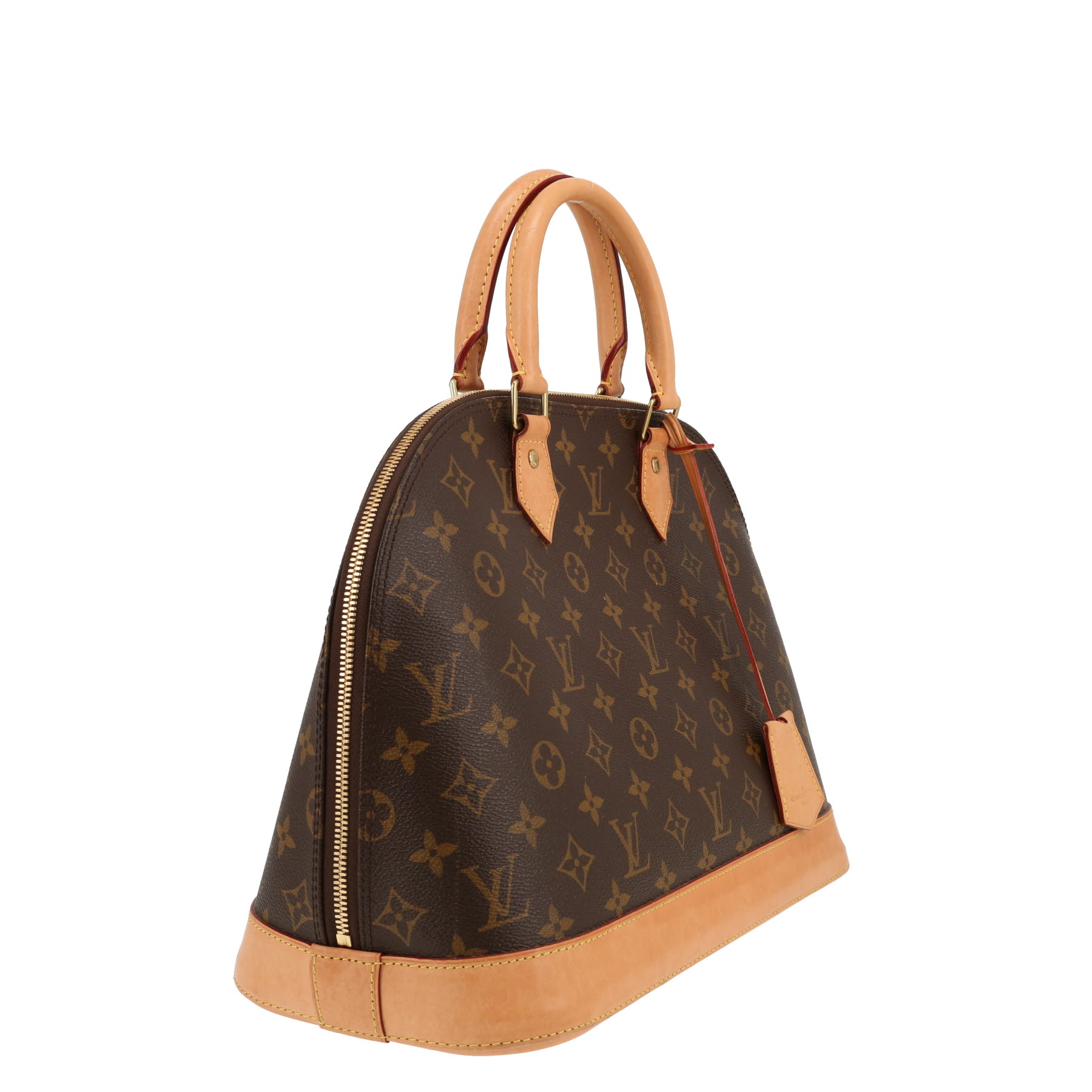 Bolso de mano Louis Vuitton  Alma en lona Monogram marrón y cuero natural