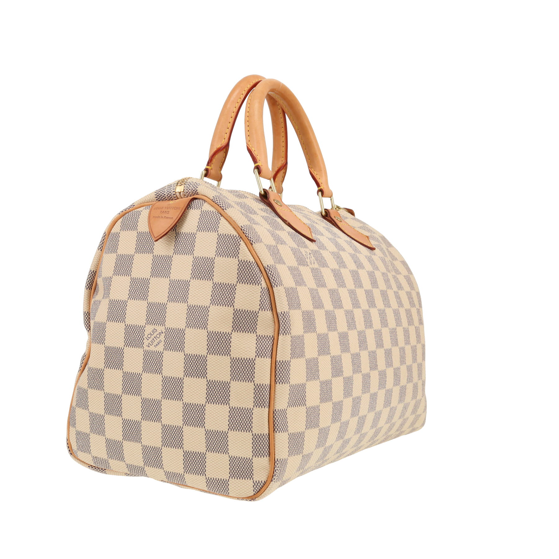 Sac à main Louis Vuitton  Speedy 30 en toile damier azur et cuir naturel