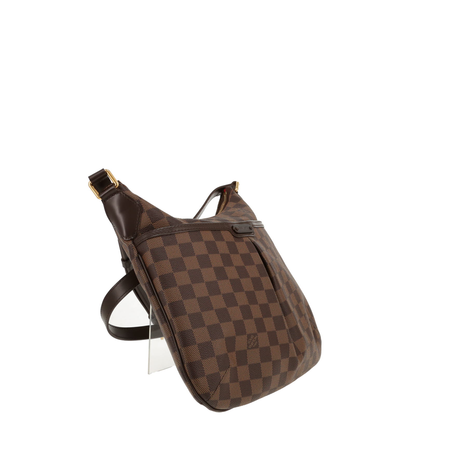 Bolso bandolera Louis Vuitton  Bloomsbury en lona a cuadros ébano y cuero esmaltado marrón