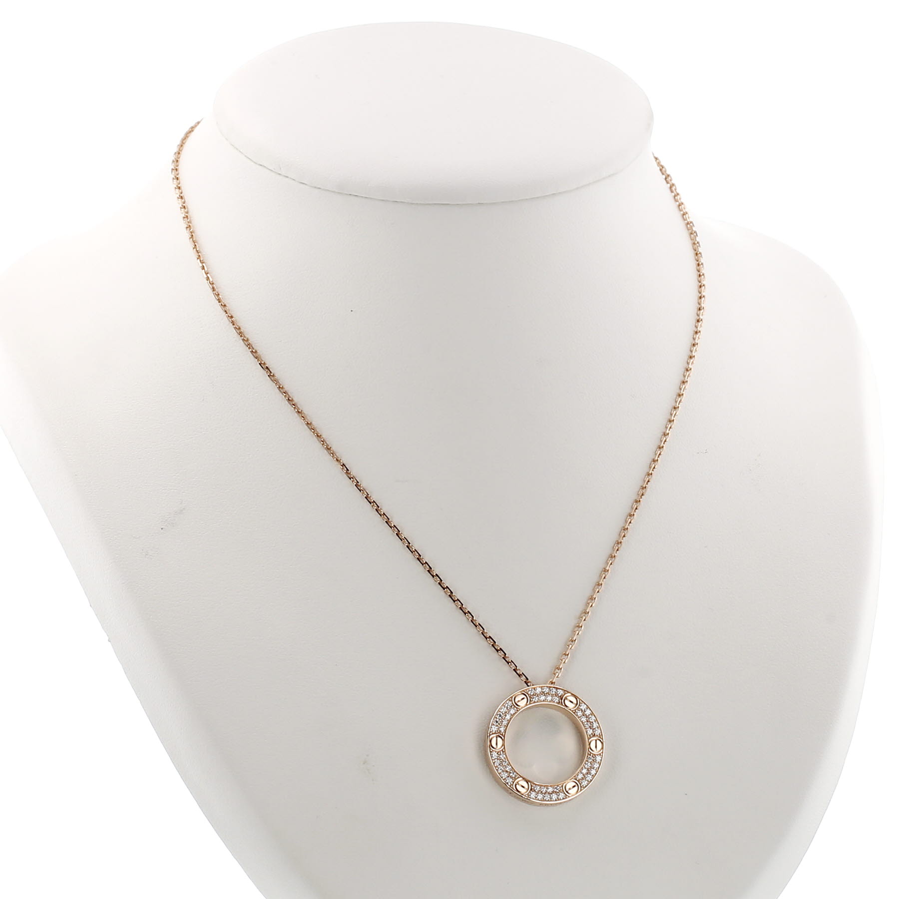 Collar Cartier Love pavé de oro rosa y diamantes