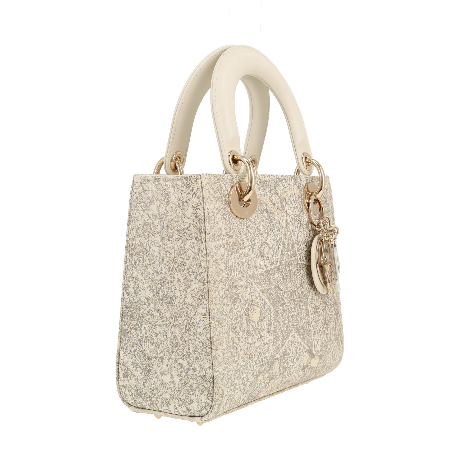 Sac bandoulière Dior  Lady Dior petit modèle  en cuir cannage blanc