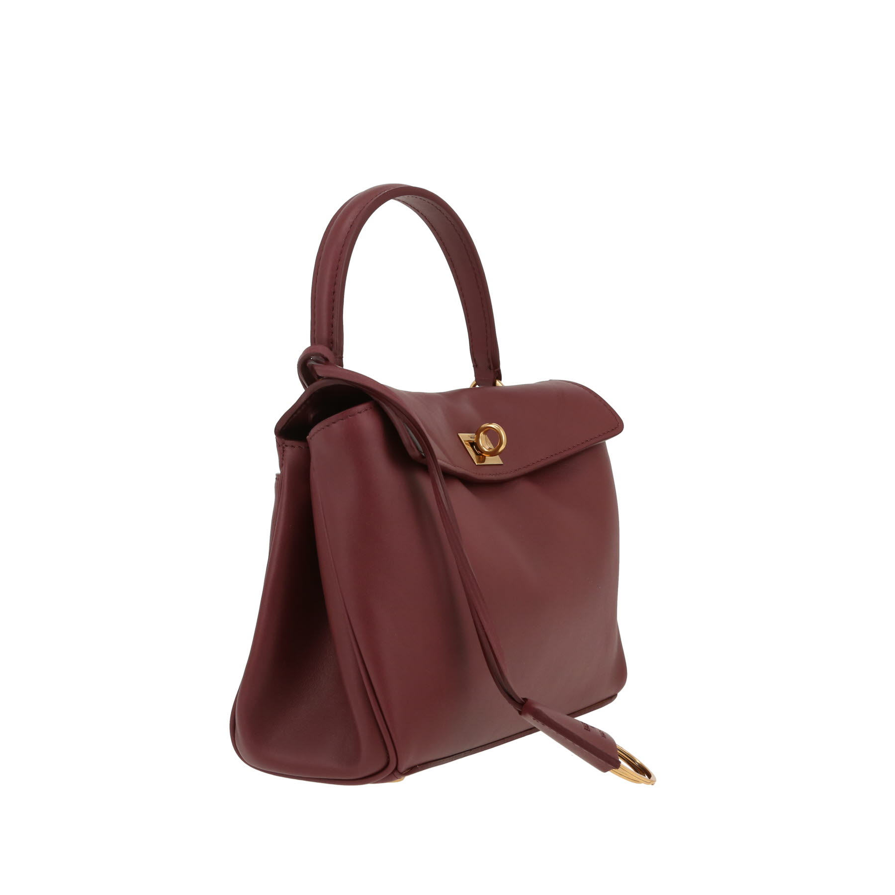 Balenciaga  Rodeo mini  shoulder bag  in burgundy leather