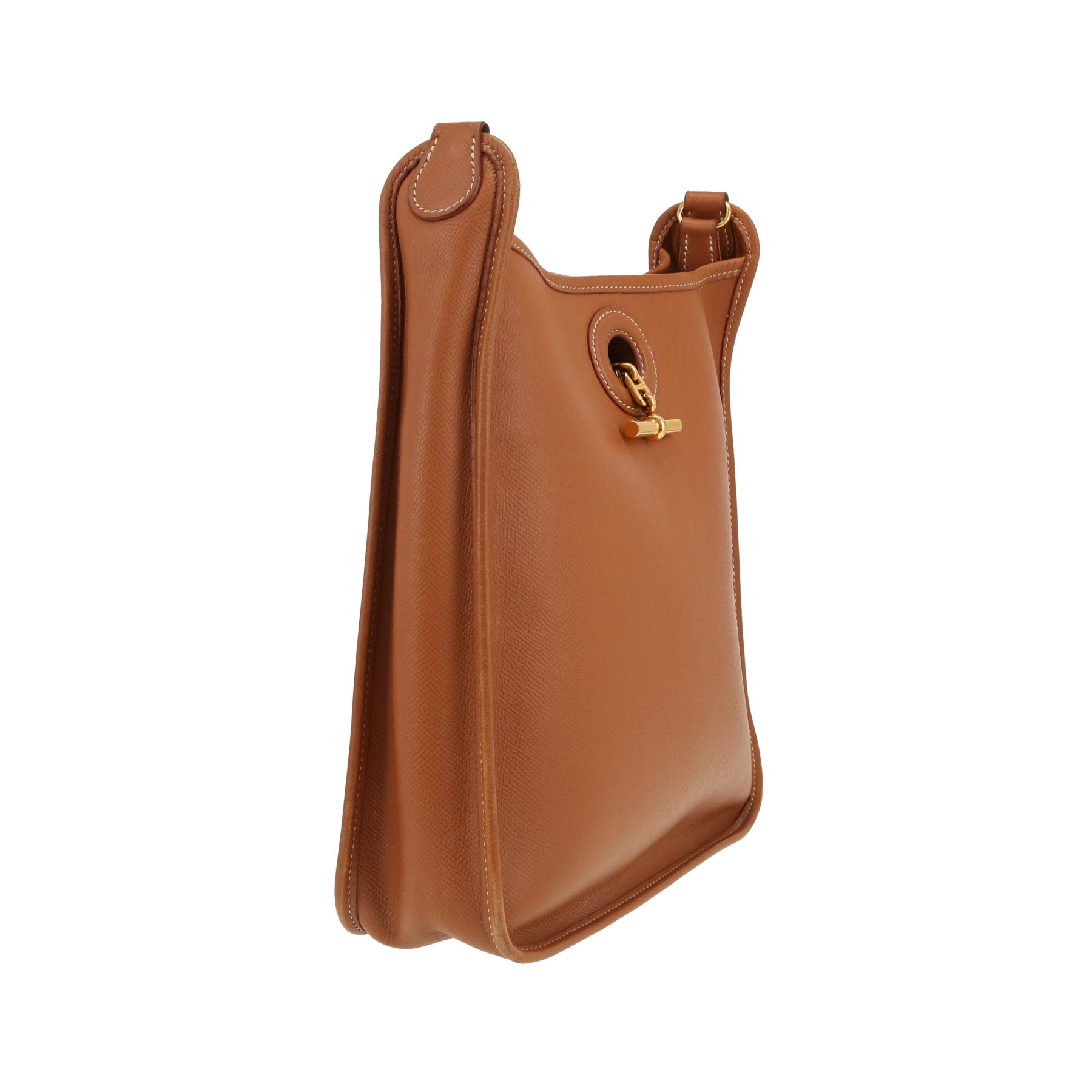 Bolso bandolera Hermès  Vespa en cuero Courchevel color oro