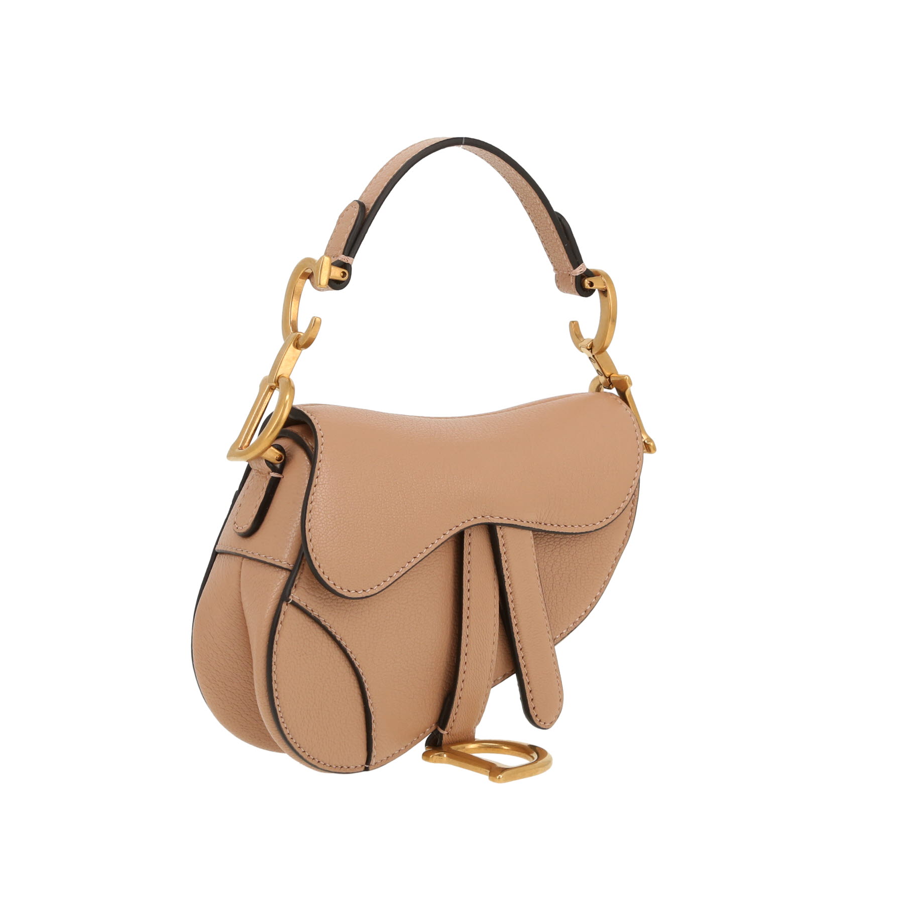 Dior  Saddle mini  handbag  in pink grained leather