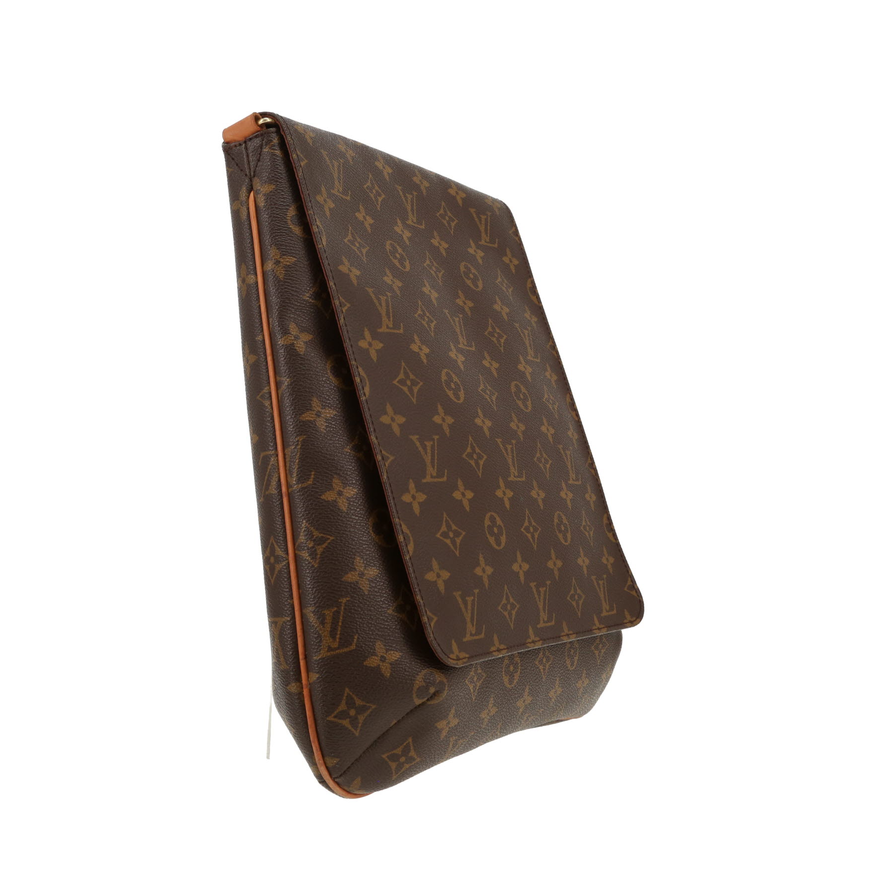 Borsa a tracolla Louis Vuitton  Musette in tela monogram marrone e pelle naturale