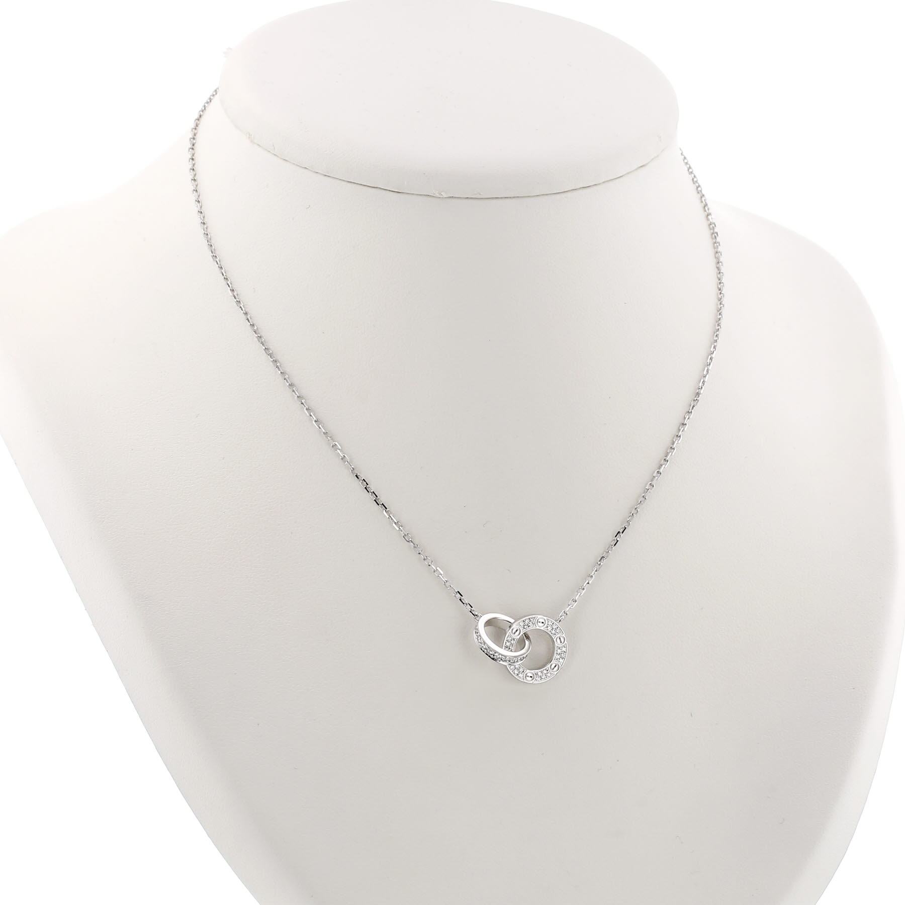 Collana Cartier Love pavé in oro bianco e diamanti