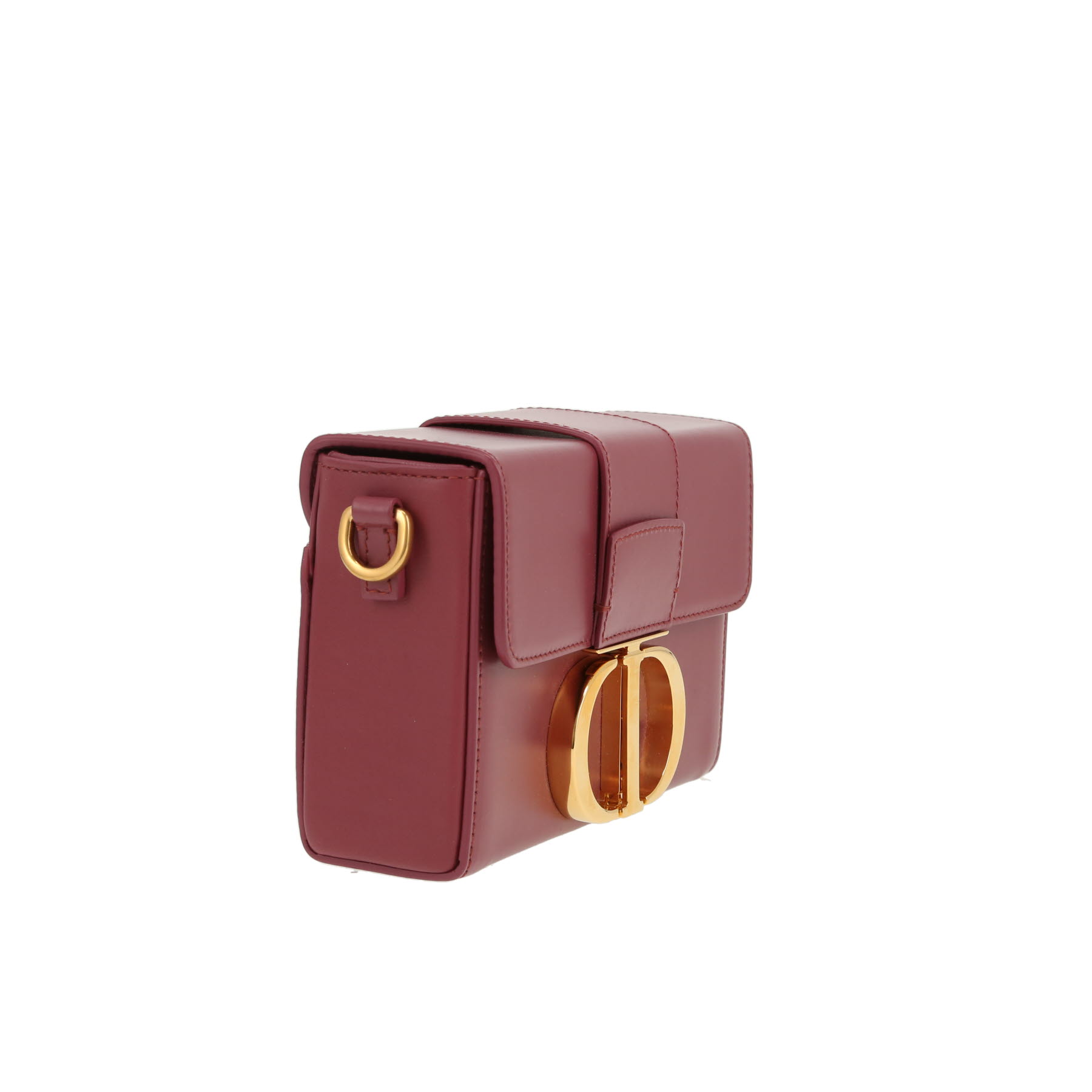 Sac bandoulière Dior  Box 30 Montaigne en cuir bordeaux