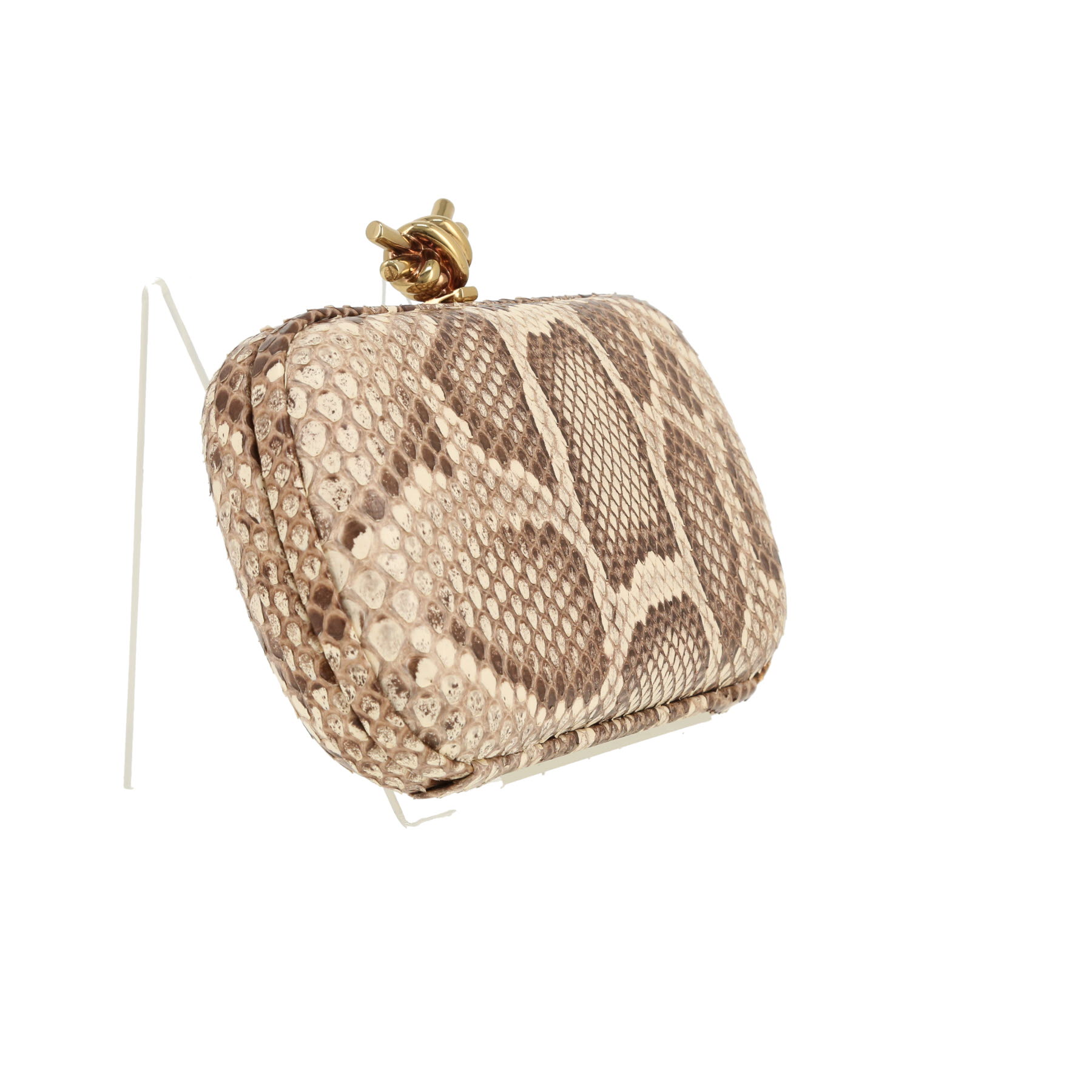 Bottega Veneta  Knot pouch  in beige python