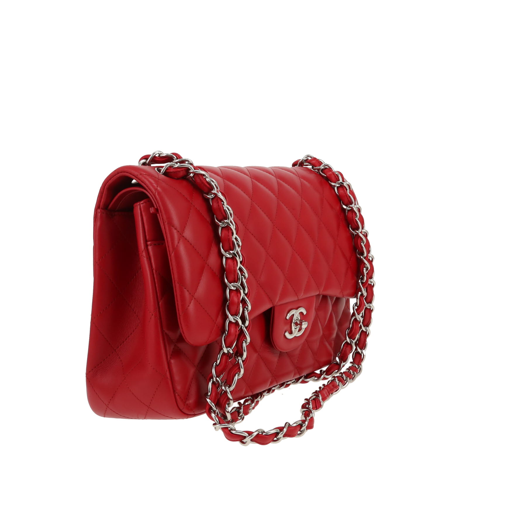 Sac bandoulière Chanel  Timeless Jumbo en cuir matelassé rouge