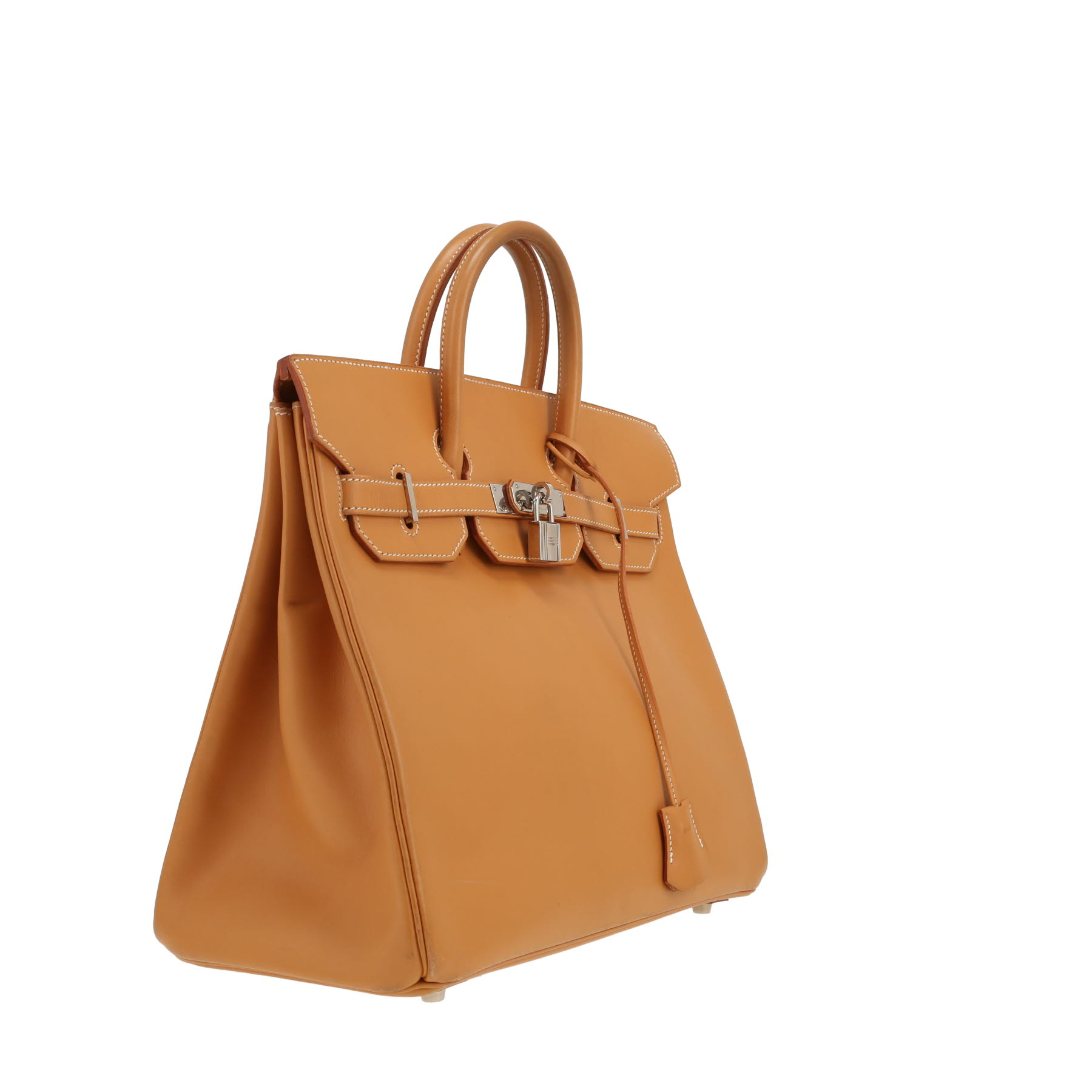 Borsa Hermès  Modello “Haut” con cinturini in pelle naturale Gold