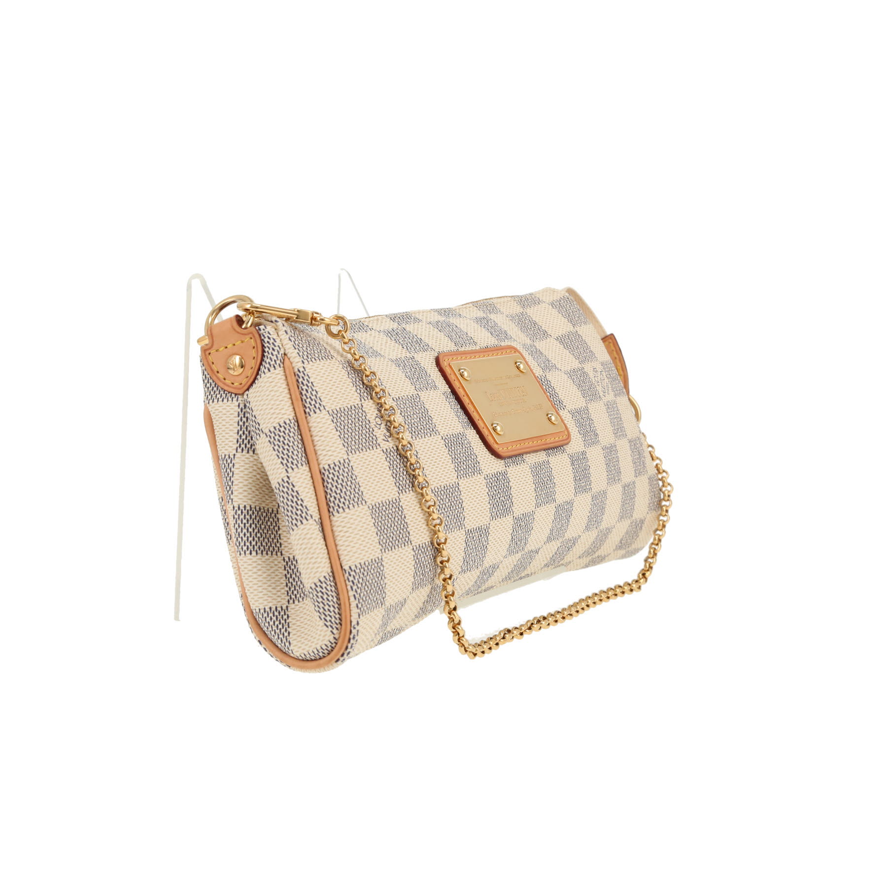 Sac bandoulière Louis Vuitton  Eva en toile damier azur et cuir naturel