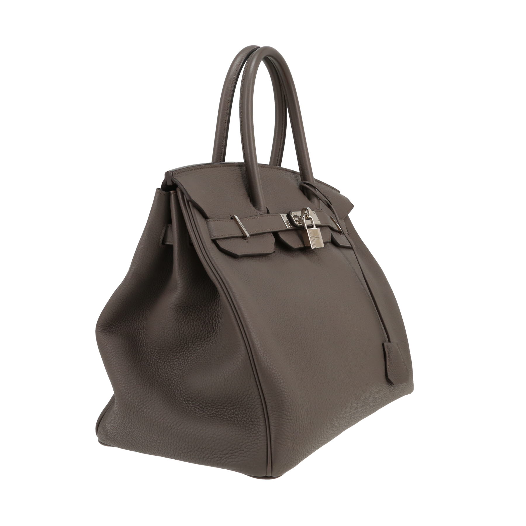 Sac à main Hermès  Birkin 35 cm en cuir togo gris étain