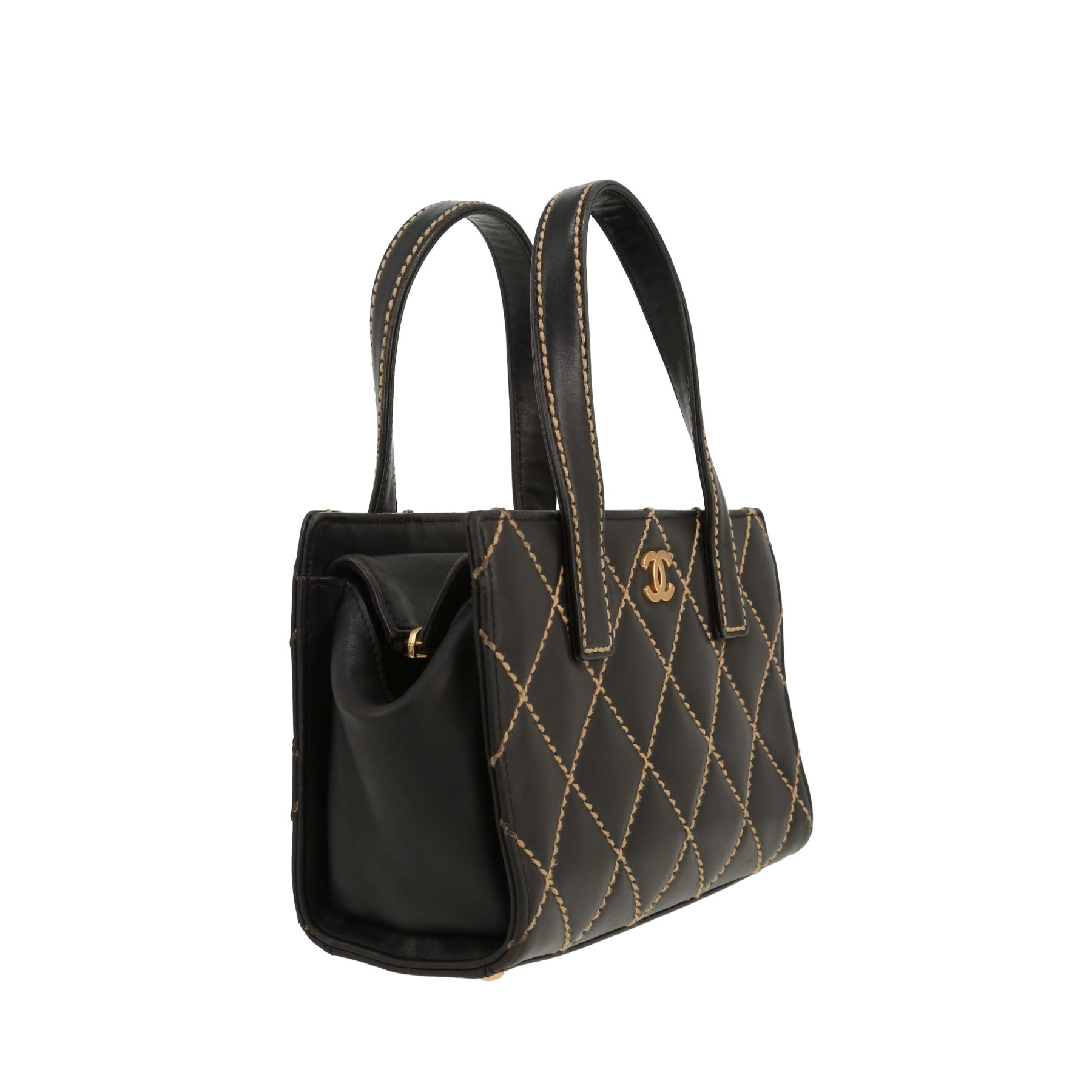 Chanel  Vintage handbag  in black quilted leather