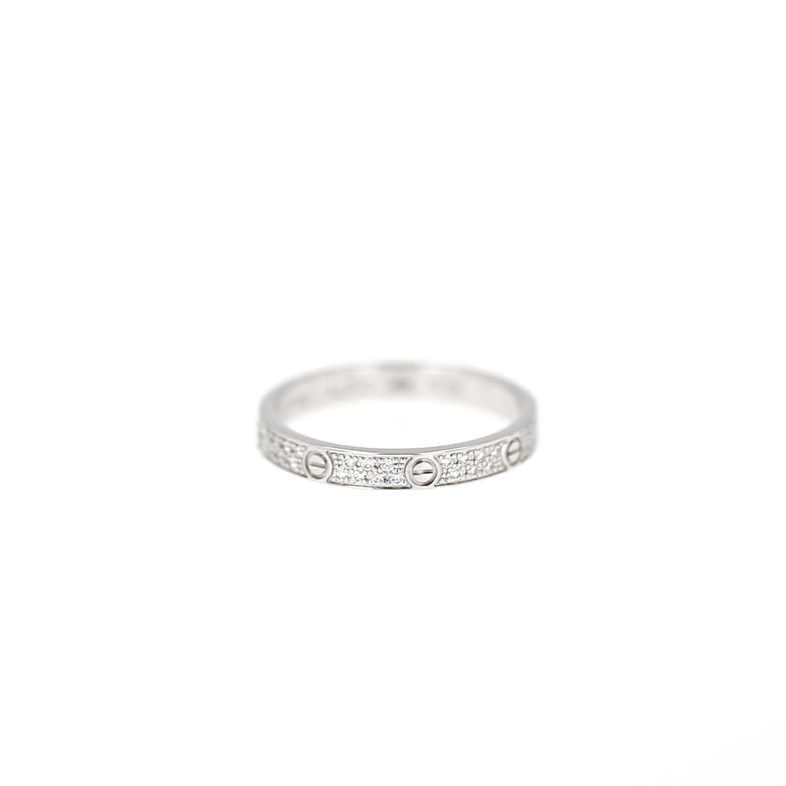 Sortija Cartier Love pavé mini de oro blanco y diamantes