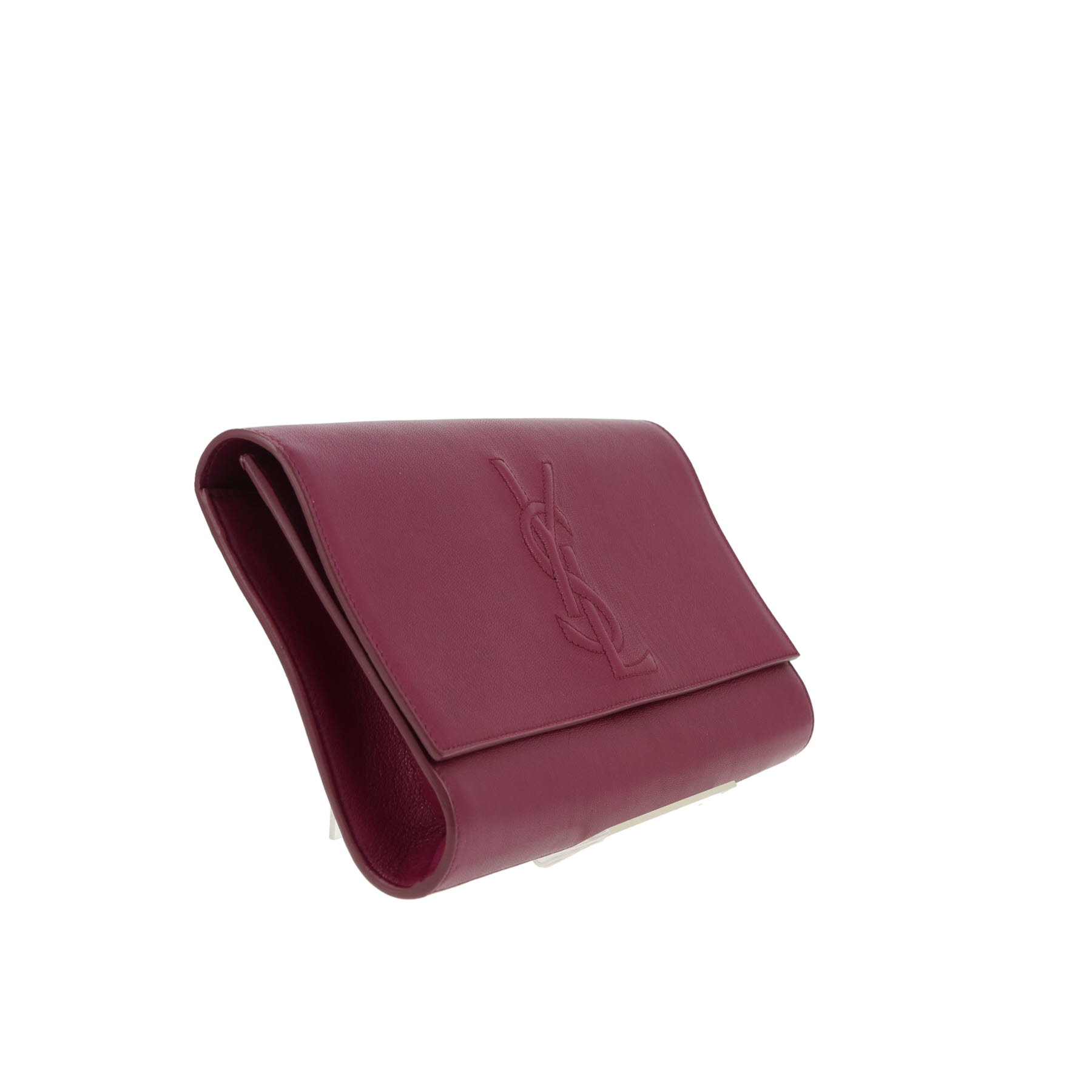 Saint Laurent   pouch  in purple grained leather
