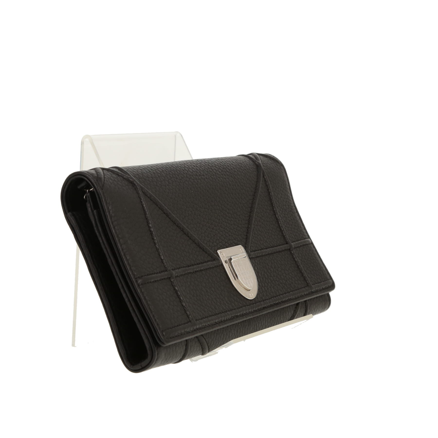 Bolso bandolera Dior  Diorama Wallet on Chain en cuero granulado negro