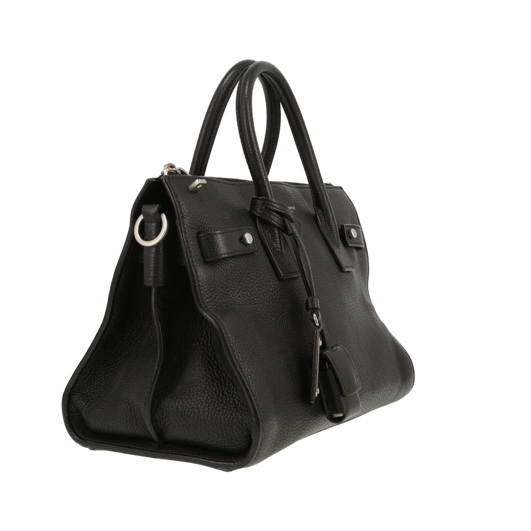 Sac à main Saint Laurent  Sac de jour Baby en cuir grainé noir