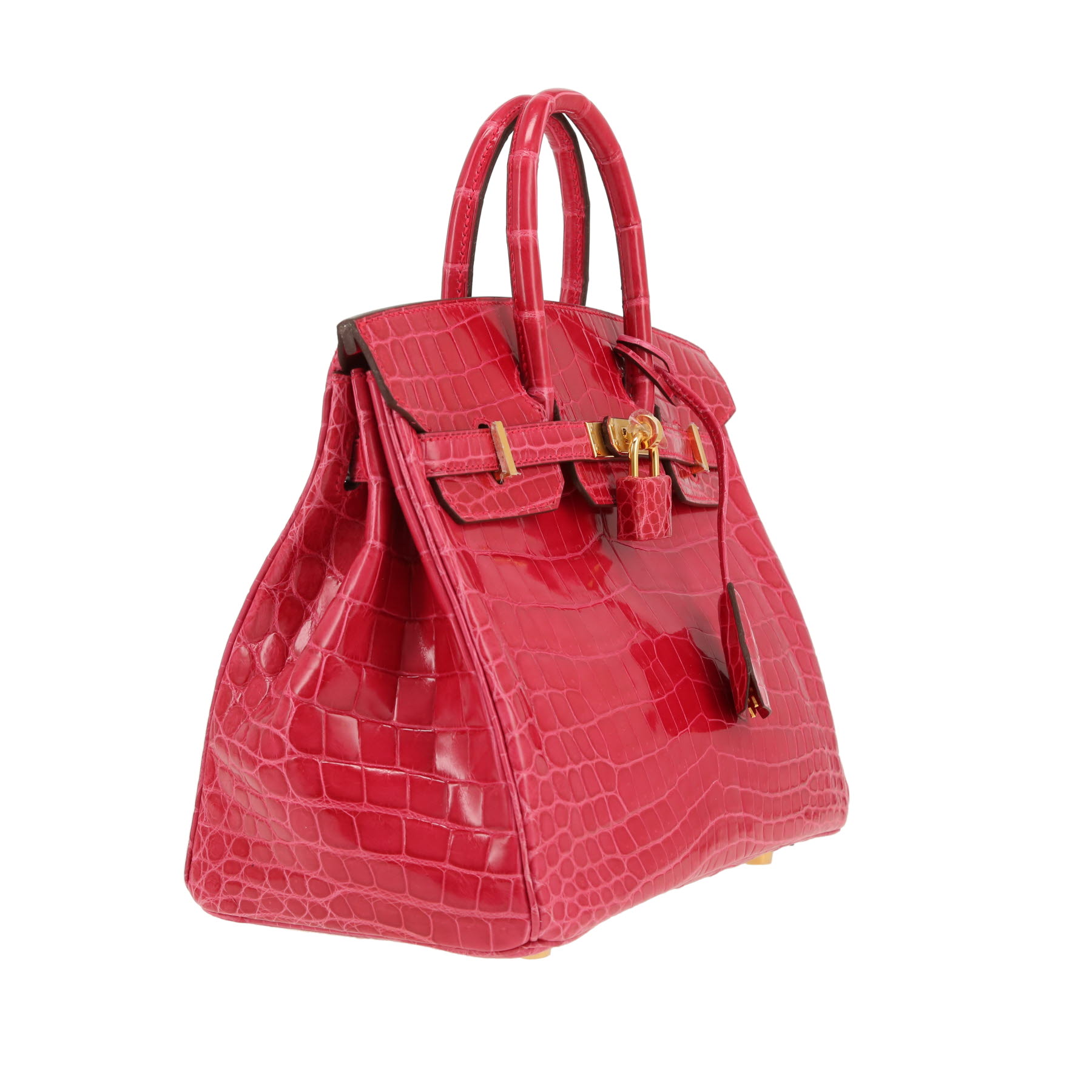 Hermès  Birkin 25 cm handbag  in Rose extrême niloticus crocodile