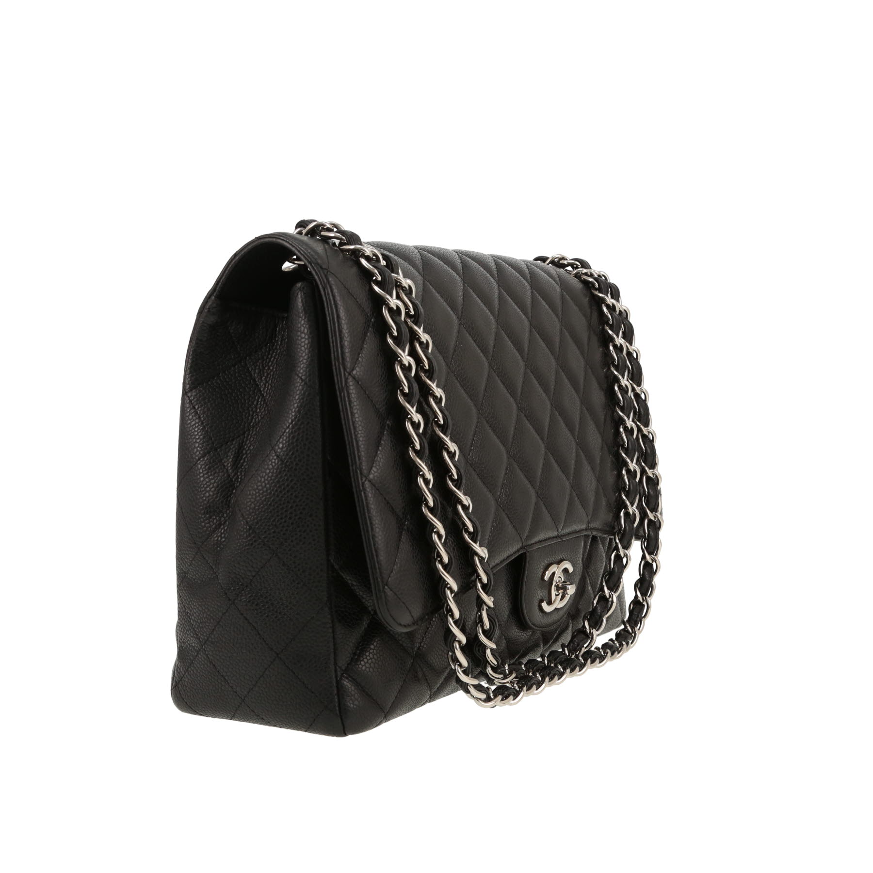 Sac bandoulière Chanel  Timeless Maxi Jumbo en cuir grainé matelassé noir