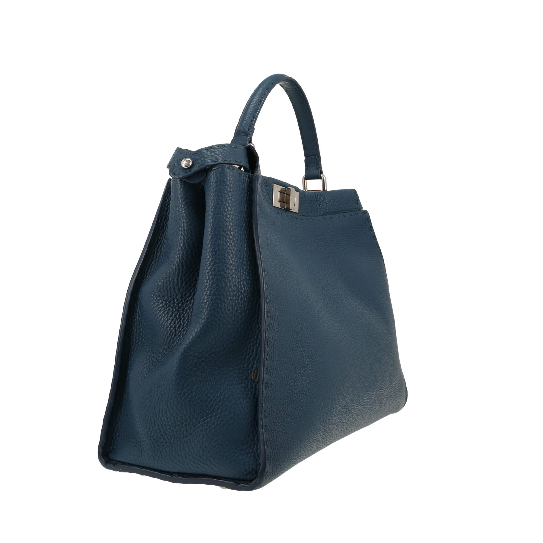 Sac à main Fendi  Peekaboo en cuir grainé bleu