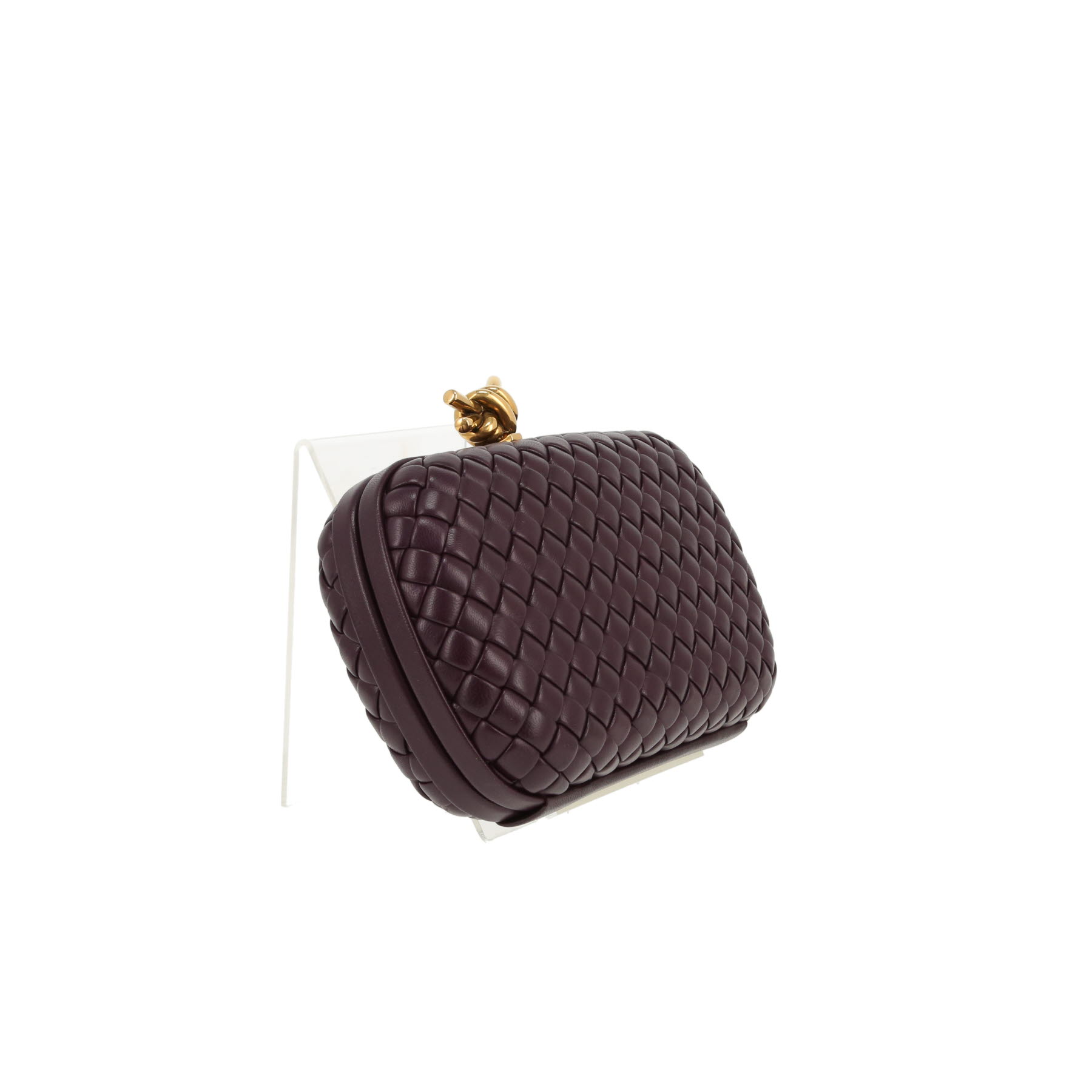 Pochette Bottega Veneta  Knot en cuir intrecciato prune