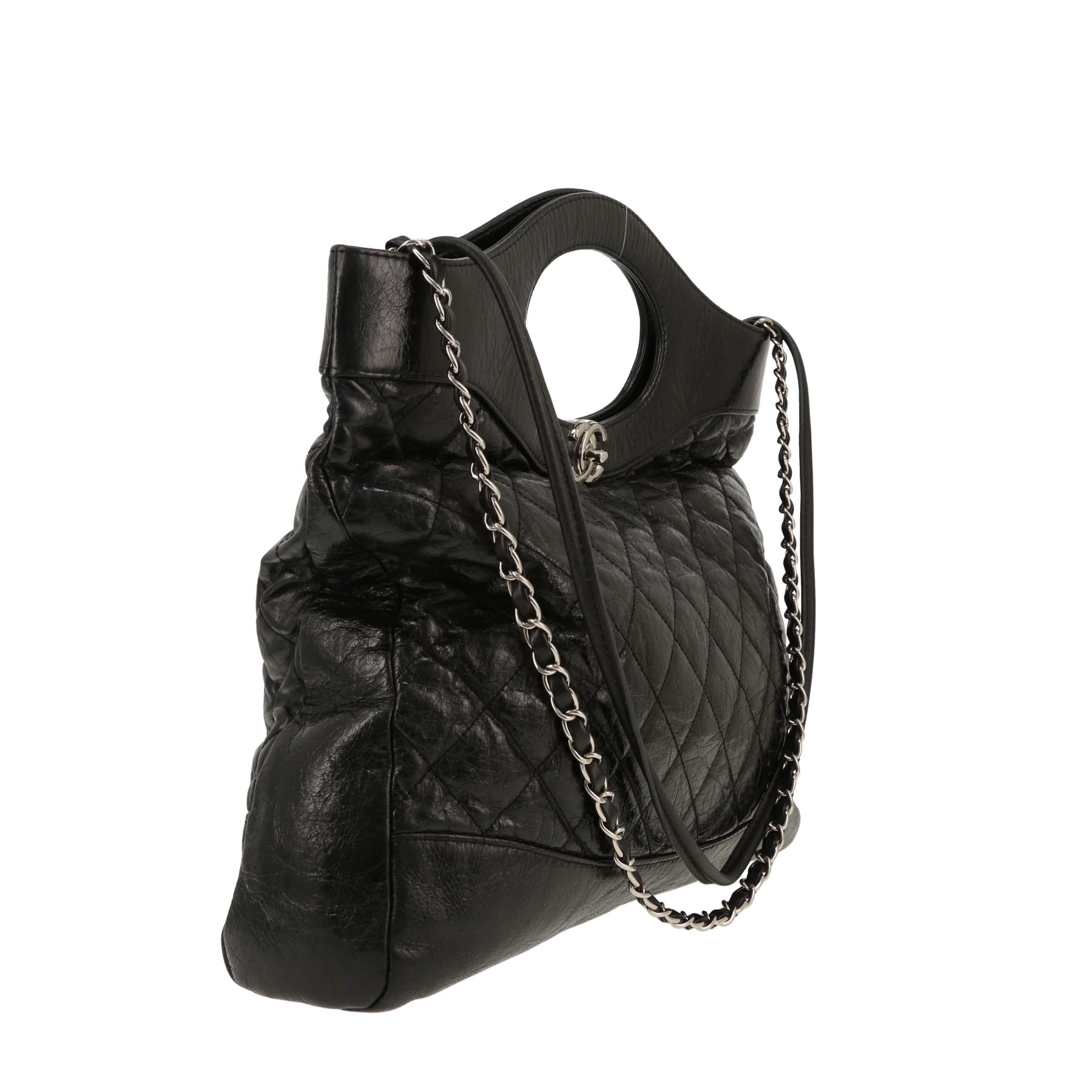 Sac à main Chanel  31 en cuir matelassé noir