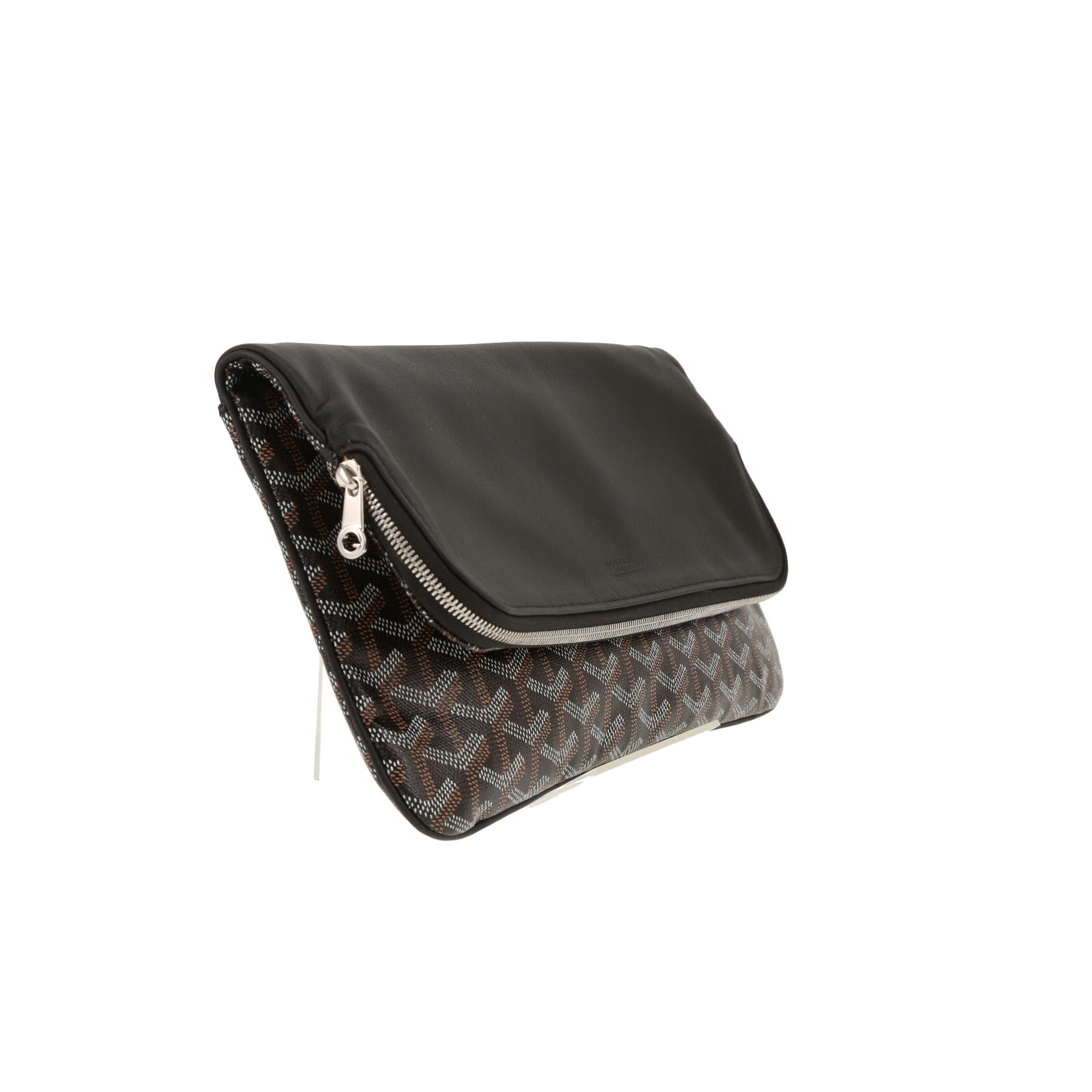 Goyard  Sainte Marie pouch  in black Goyard canvas  and black leather