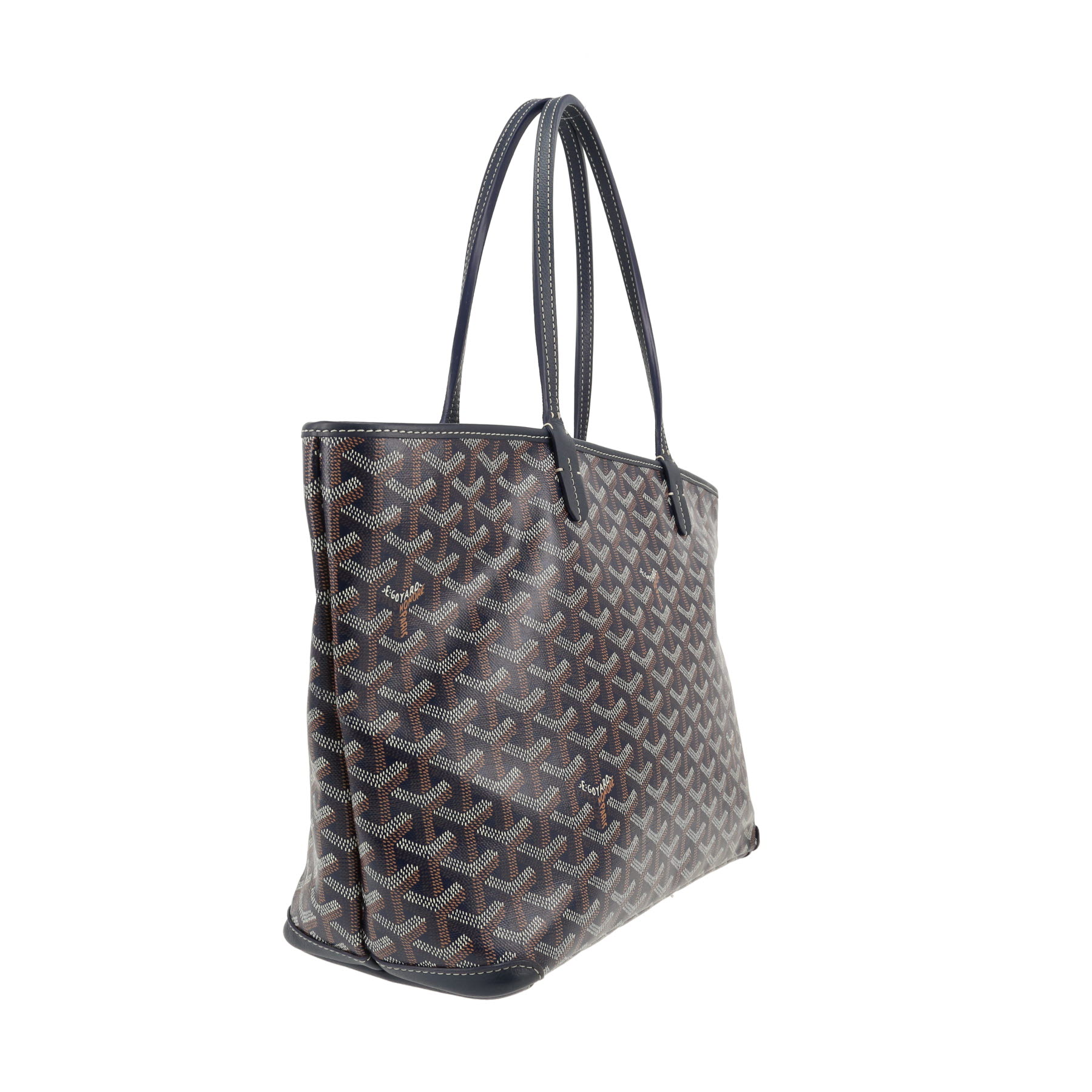 Sac cabas Goyard  Artois en toile Goyardine bleu-marine et cuir bleu-marine