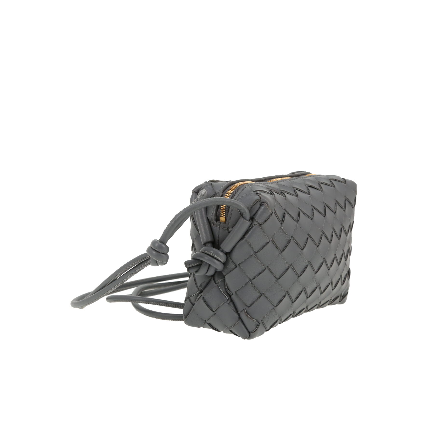 Sac bandoulière Bottega Veneta  Camera Loop en cuir intrecciato gris