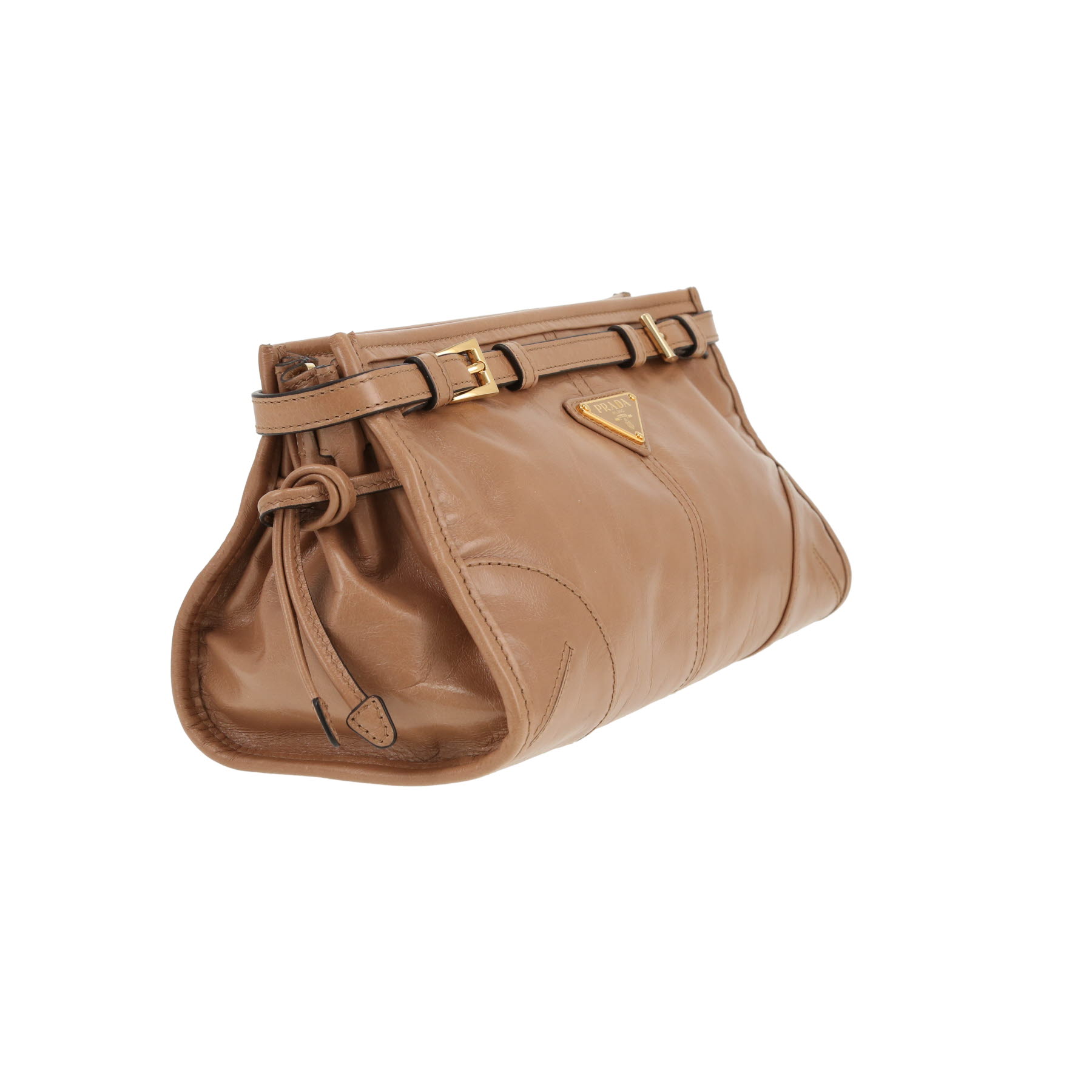 Prada  Bonnie small model  shoulder bag  in beige leather