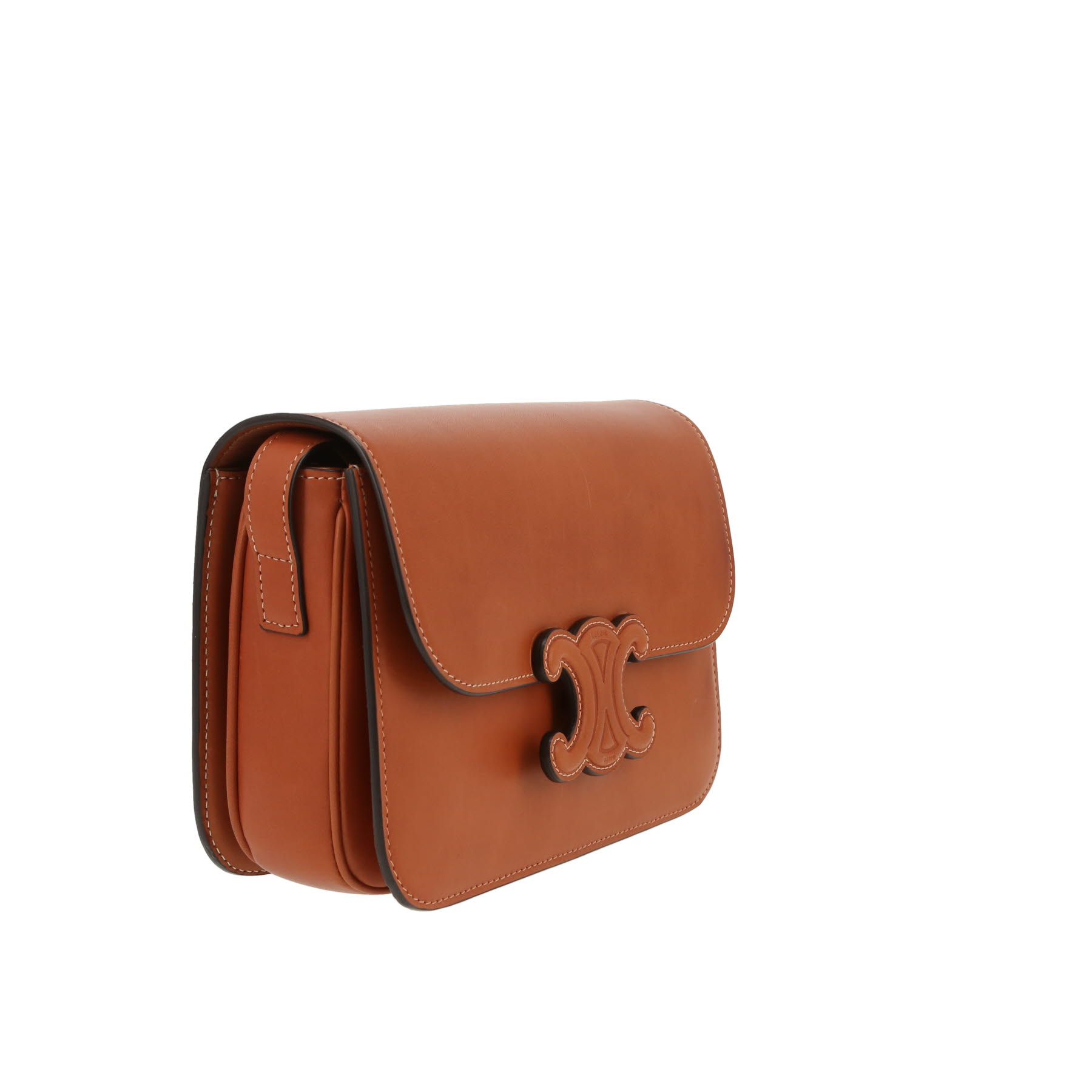 Borsa a tracolla Celine  Triomphe in pelle naturale marrone