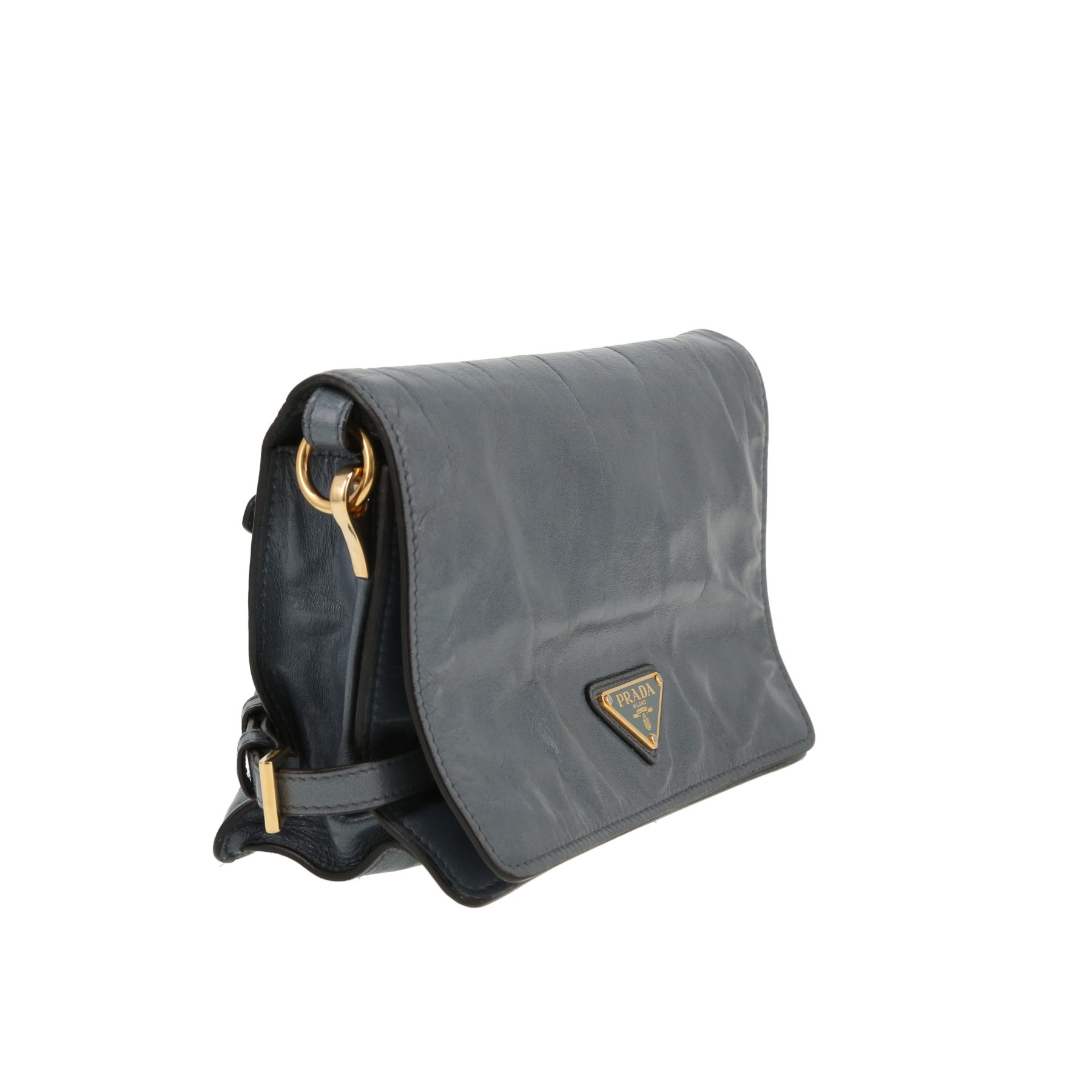 Sac à main Prada   en cuir bleu armée de l'air