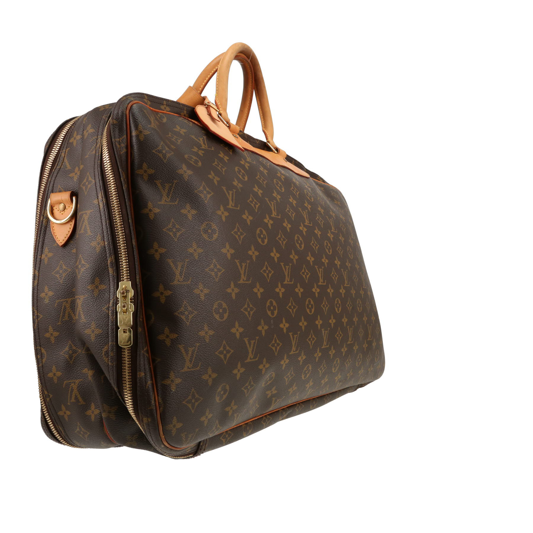 Louis Vuitton  Sirius 55 travel bag  in brown monogram canvas  and natural leather