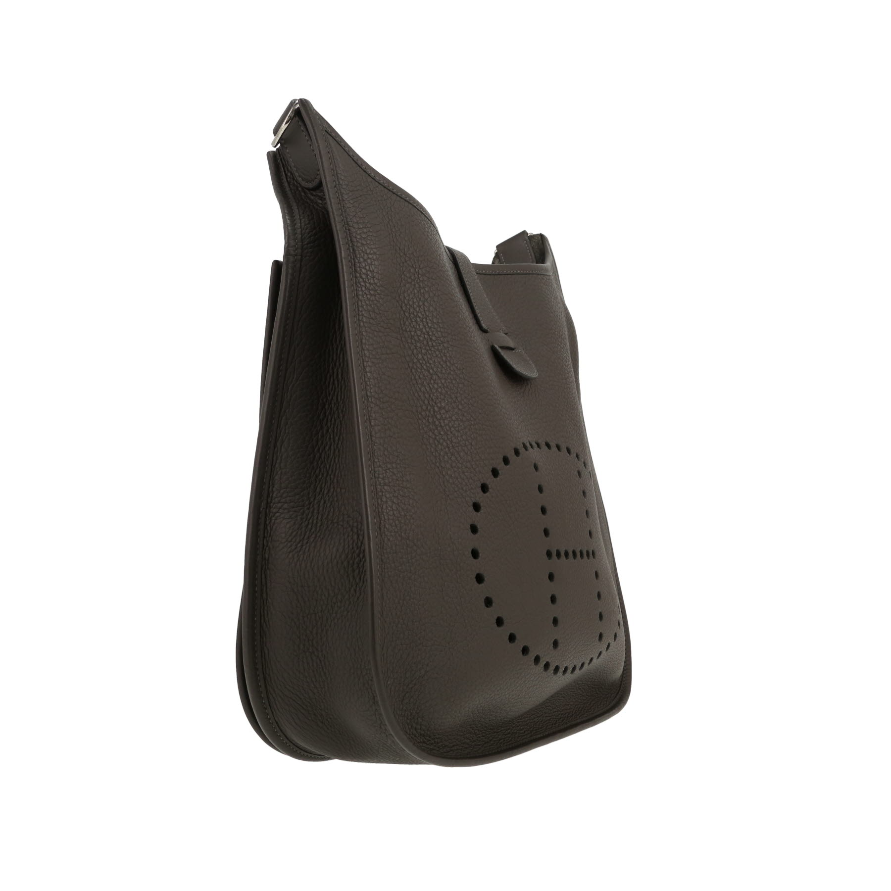 Borsa a tracolla Hermès  Evelyne in pelle taurillon clemence grigio Graphite