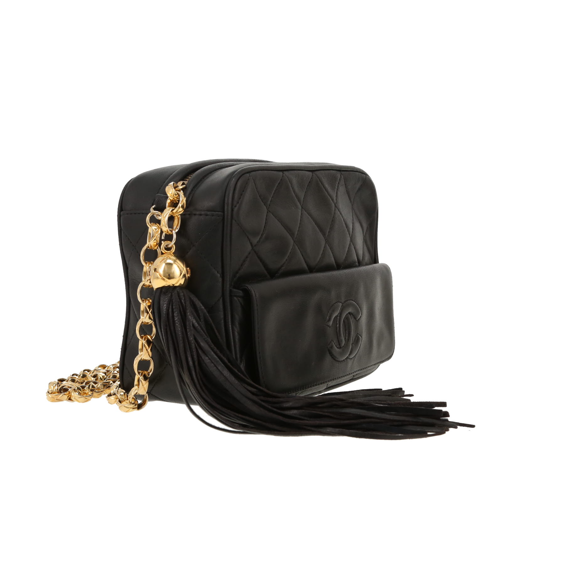 Chanel  Camera shoulder bag  in black quilted leather