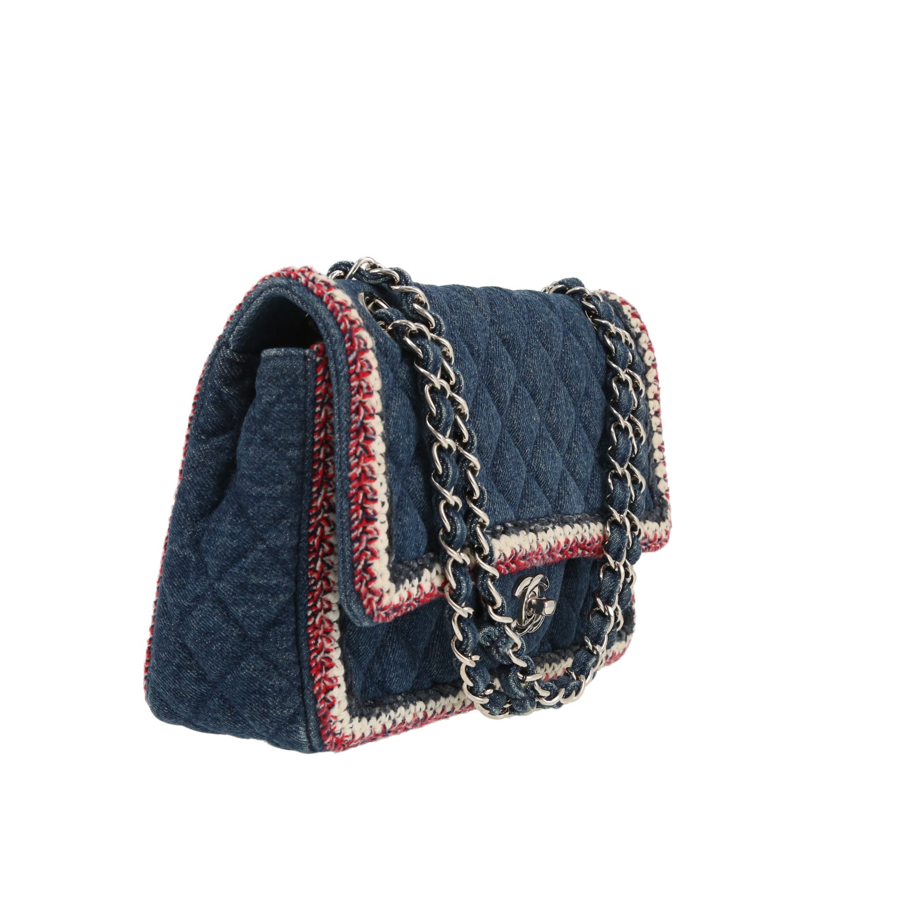 Sac à main Chanel  Timeless en toile denim bleue