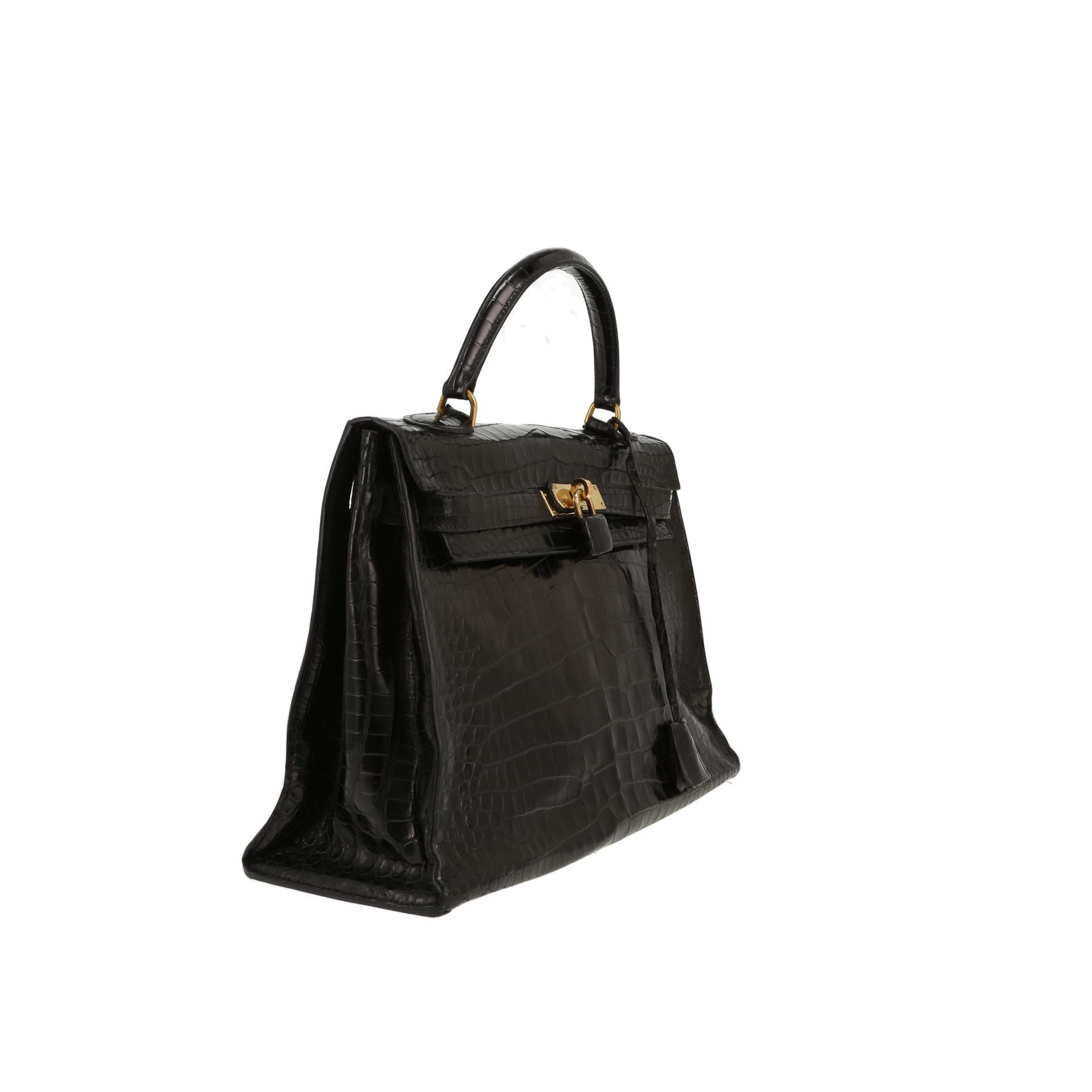 Sac à main Hermès  Kelly 32 cm en crocodile noir